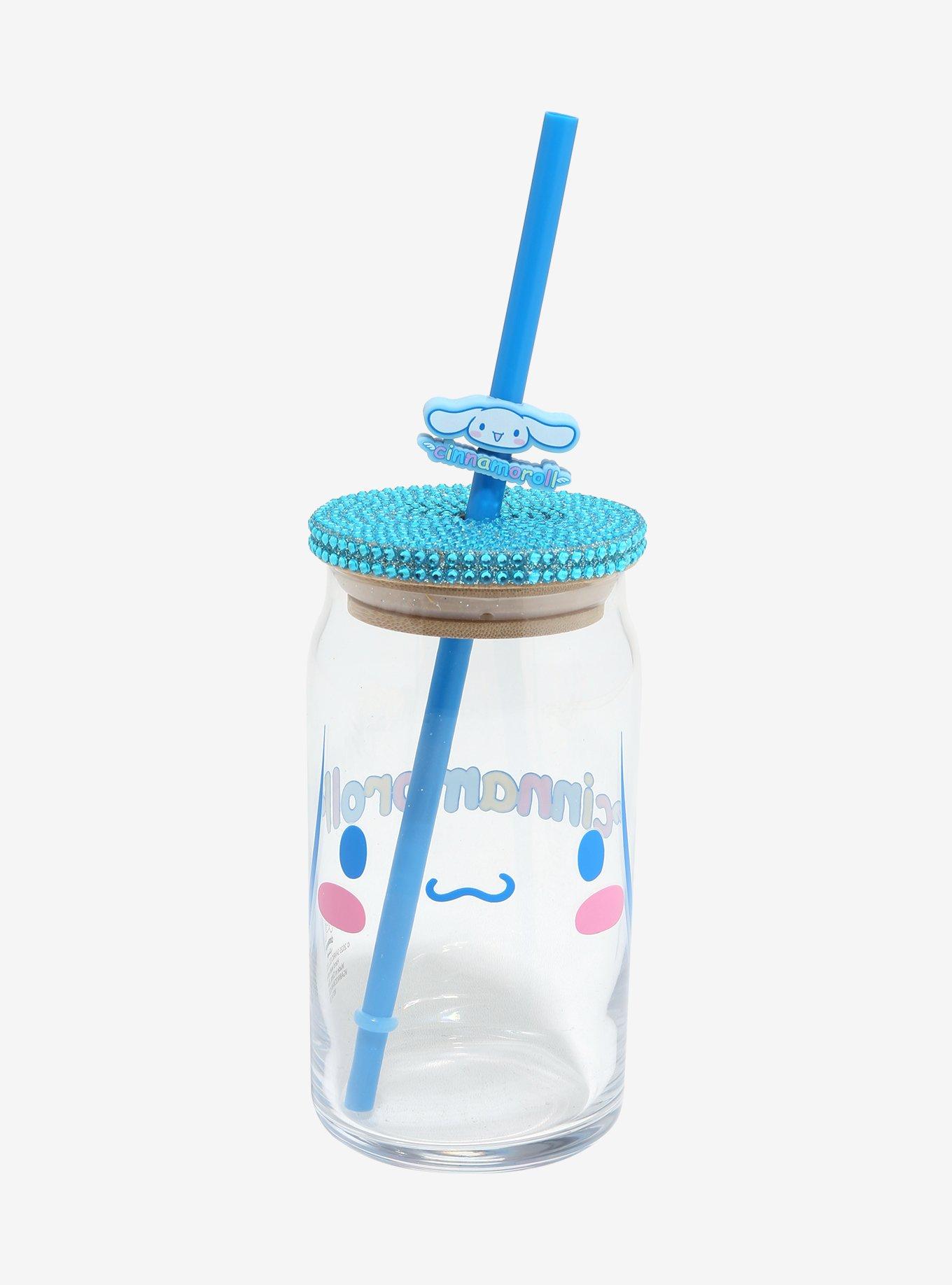 Sanrio Cinnamoroll Rhinestone Tumbler with Straw Charm — BoxLunch Exclusive, , hi-res
