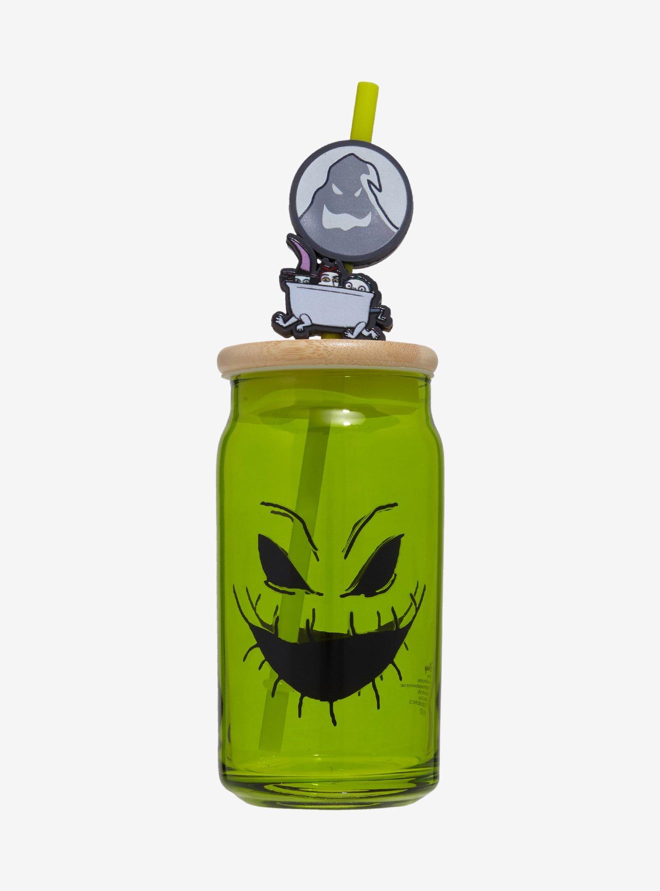 Disney The Nightmare Before Christmas Oogie Boogie Glass With Straw Charm — BoxLunch Exclusive, , hi-res