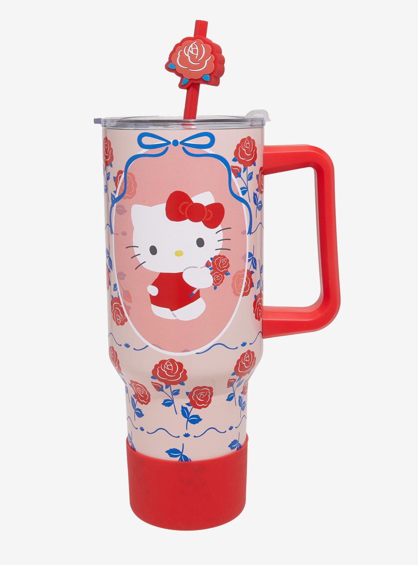 Sanrio Hello Kitty Roses Straw Tumbler With Handle - BoxLunch Exclusive, , hi-res
