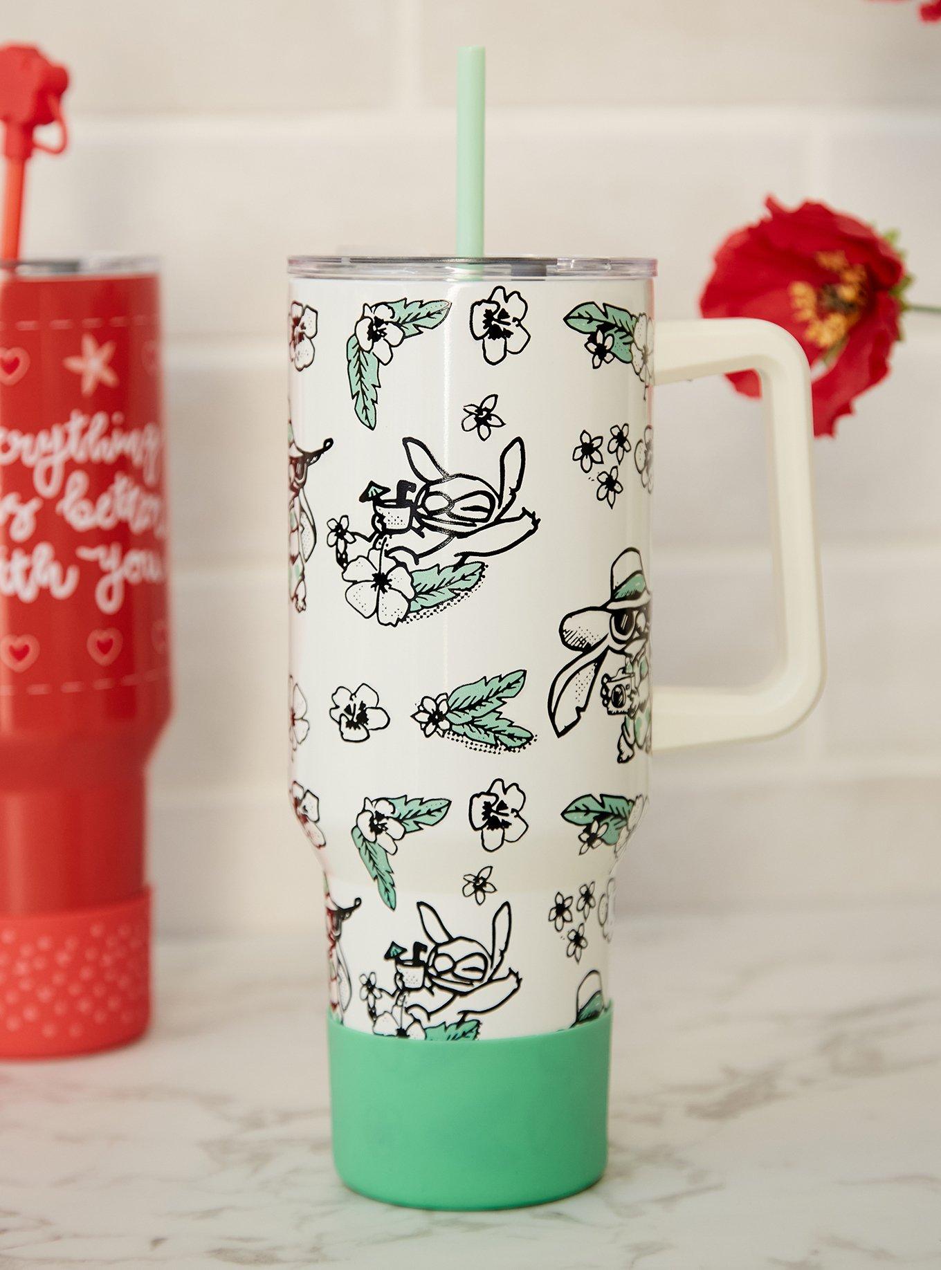 Disney Lilo & Stitch Botanical Allover Print Straw Tumbler — BoxLunch Exclusive, , hi-res