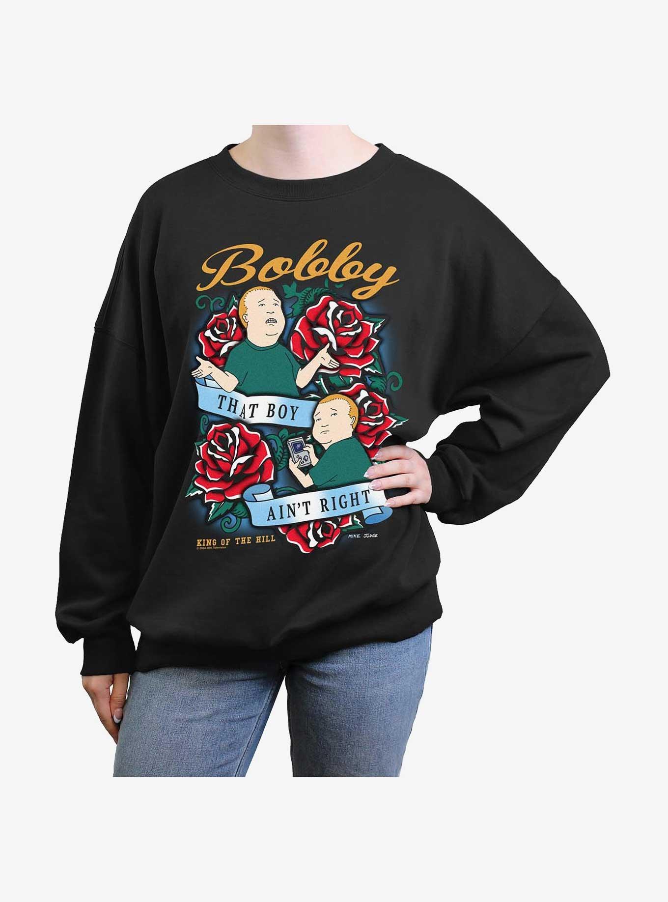 King Of The Hill Bobby Tattoo Style Womens Oversized Sweatshirt, , hi-res