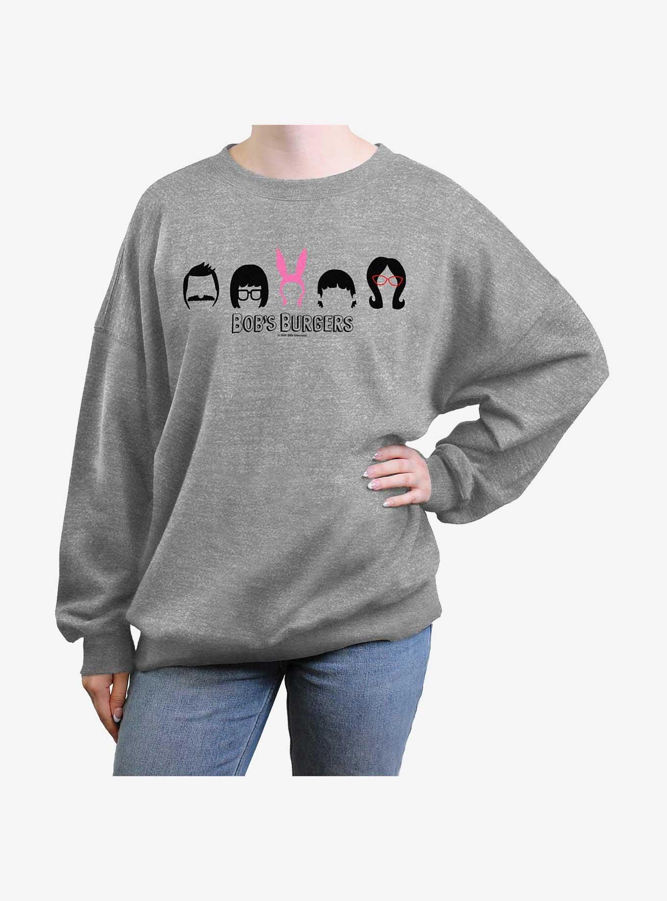 Bob's Burgers Family Hair Lineup Womens Oversized Sweatshirt, , hi-res