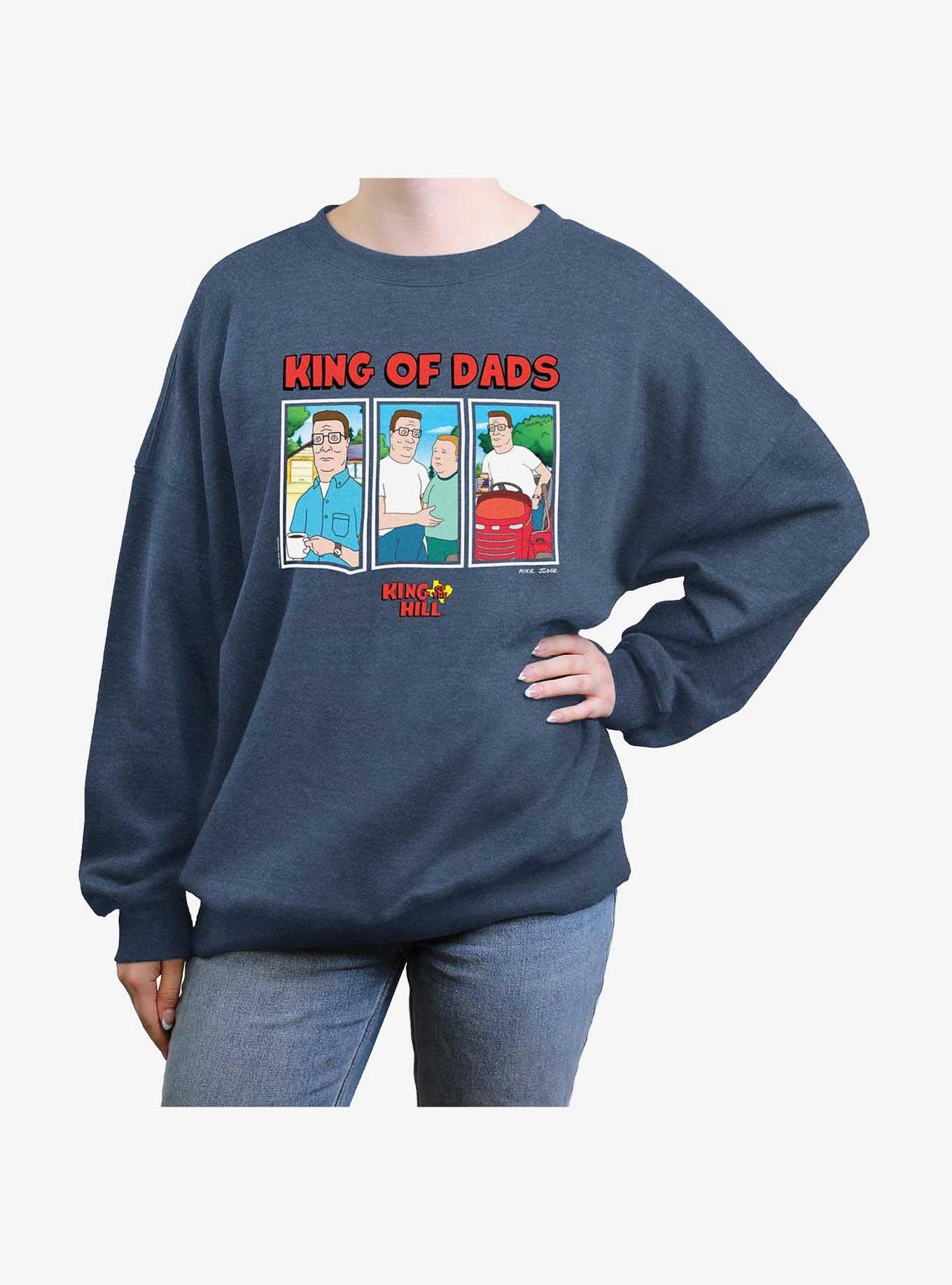 King Of The Hill King of Dads Womens Oversized Sweatshirt, BLUEHTR, hi-res