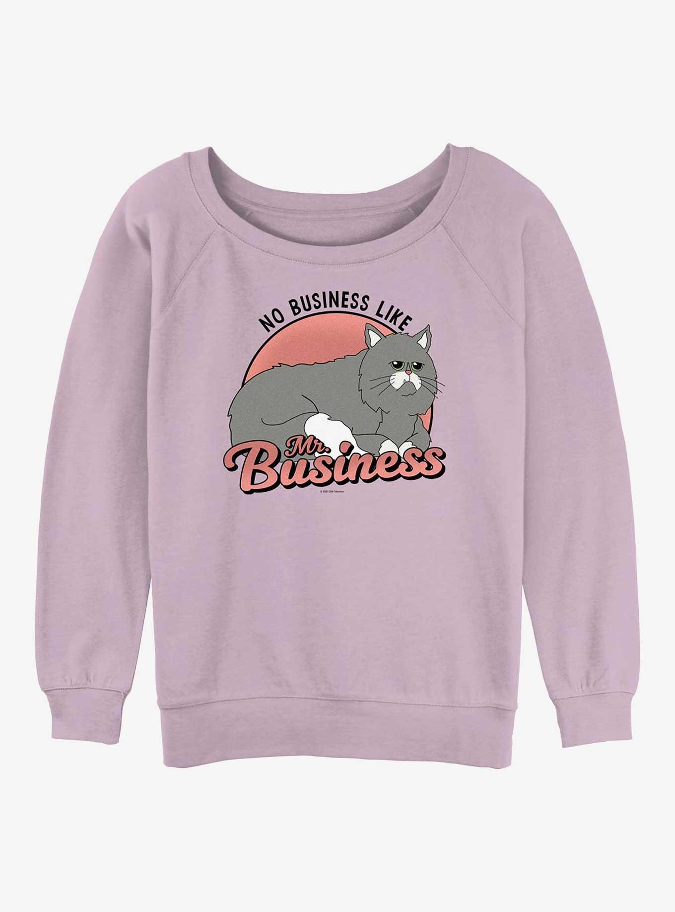 Bob's Burgers Mr Business Womens Slouchy Sweatshirt, LAVENDER, hi-res