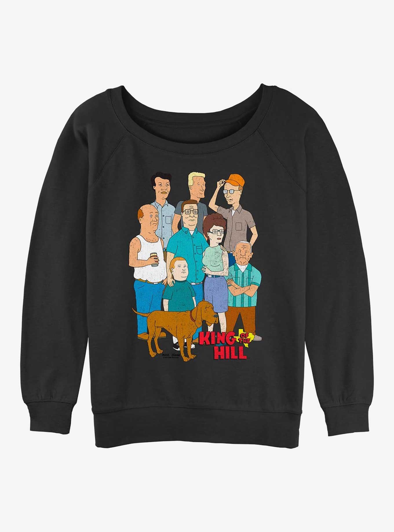 King Of The Hill All Together Womens Slouchy Sweatshirt, BLACK, hi-res