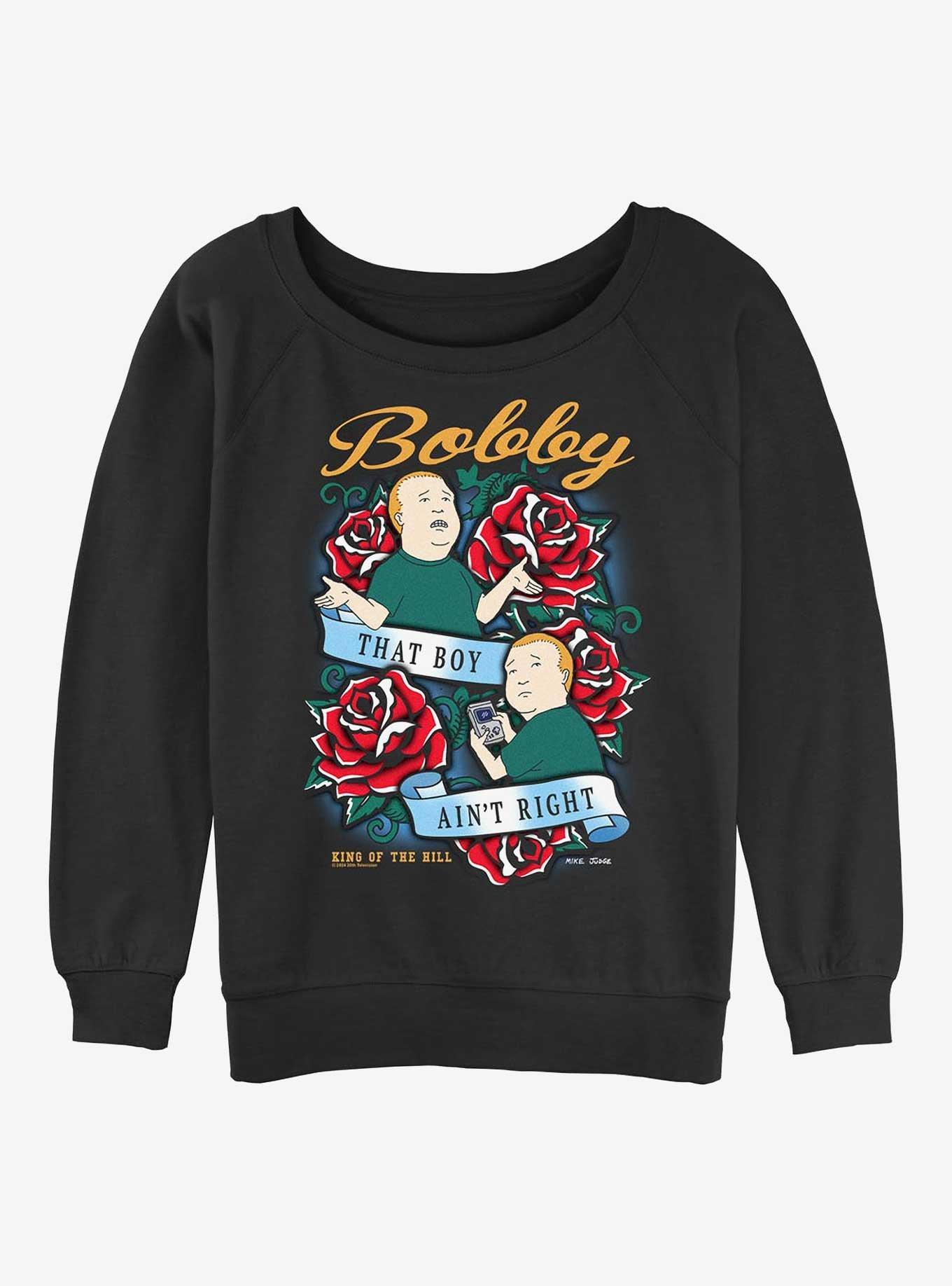 King Of The Hill Bobby Tattoo Style Womens Slouchy Sweatshirt, , hi-res