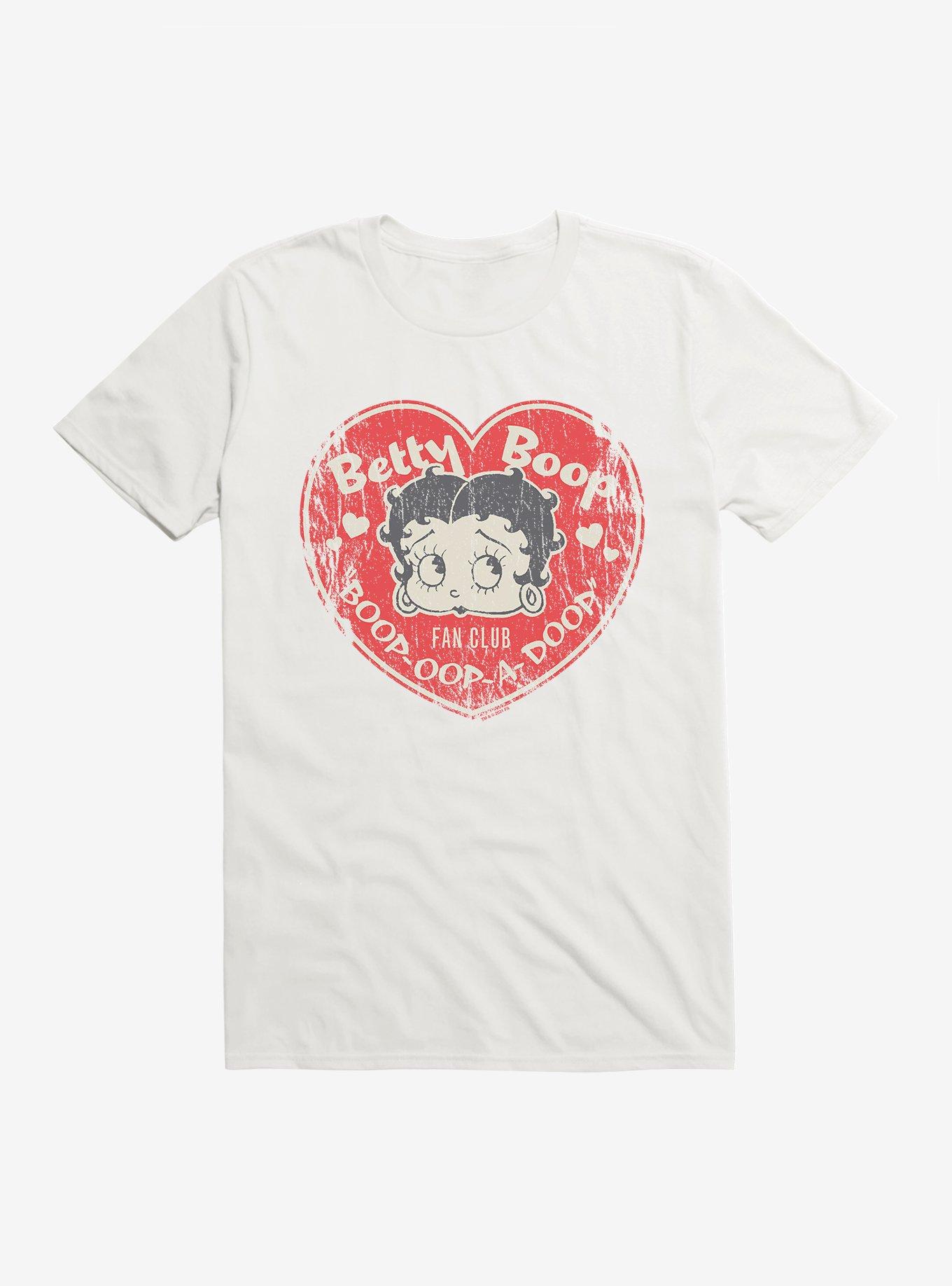 Betty Boop Fan Club Heart T-Shirt, WHITE, hi-res