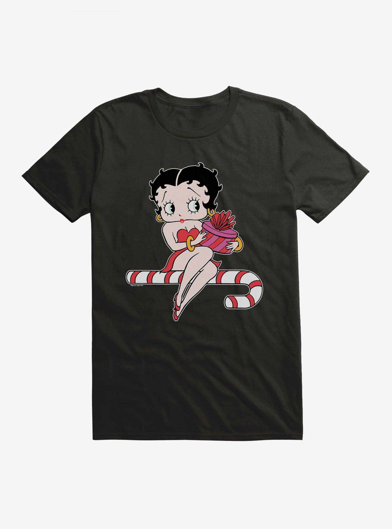 Betty Boop Candy Cane T-Shirt, BLACK, hi-res