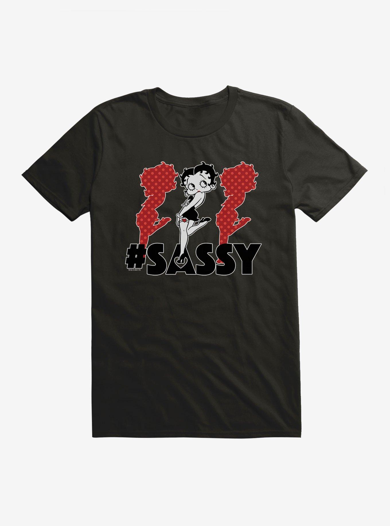 Betty Boop Hashtag Triple The Sass T-Shirt, BLACK, hi-res