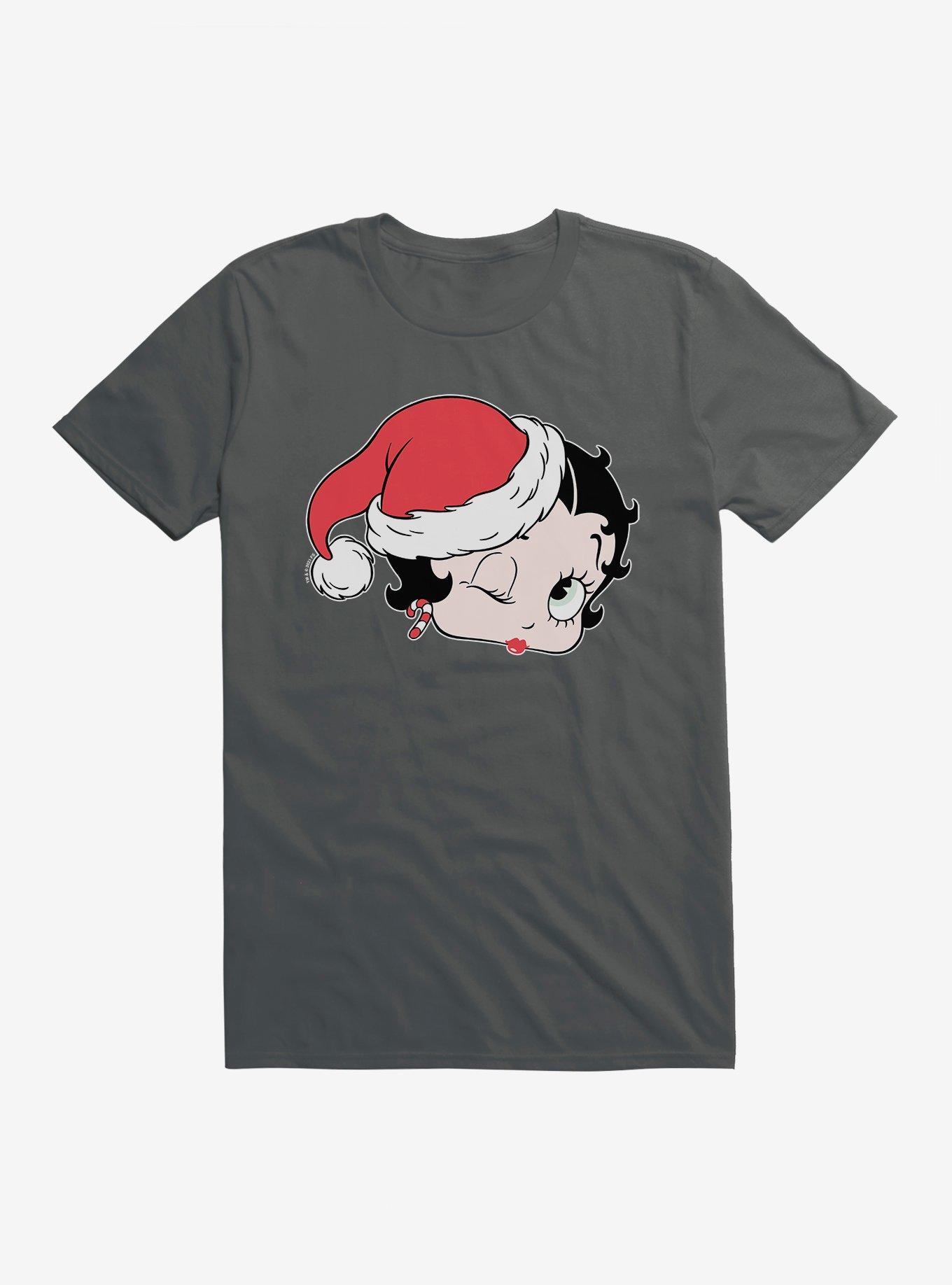 Betty Boop Christmas Kiss T-Shirt, CHARCOAL, hi-res