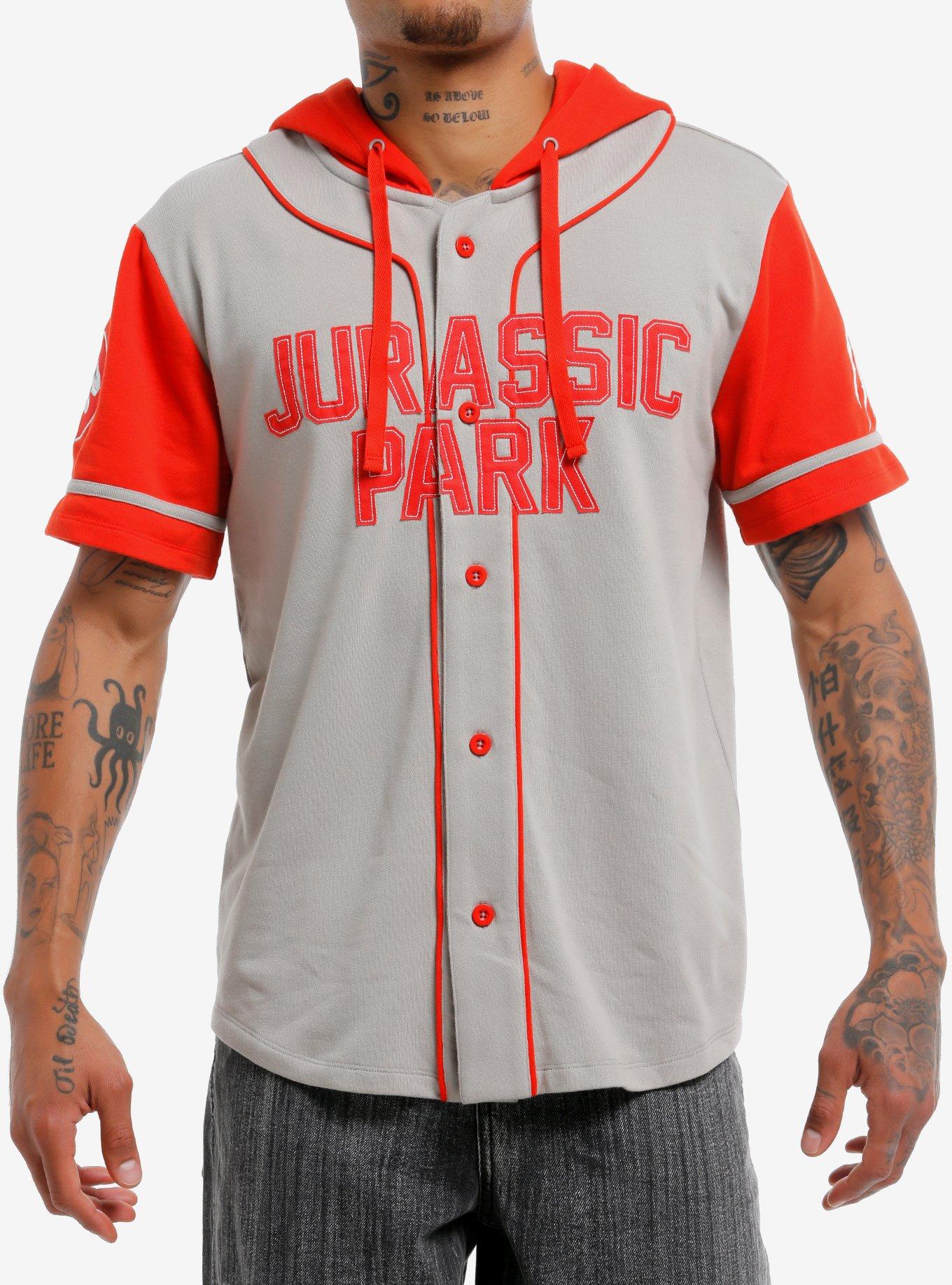 Our Universe Jurassic Park I Survived Hooded Baseball Jersey, , hi-res