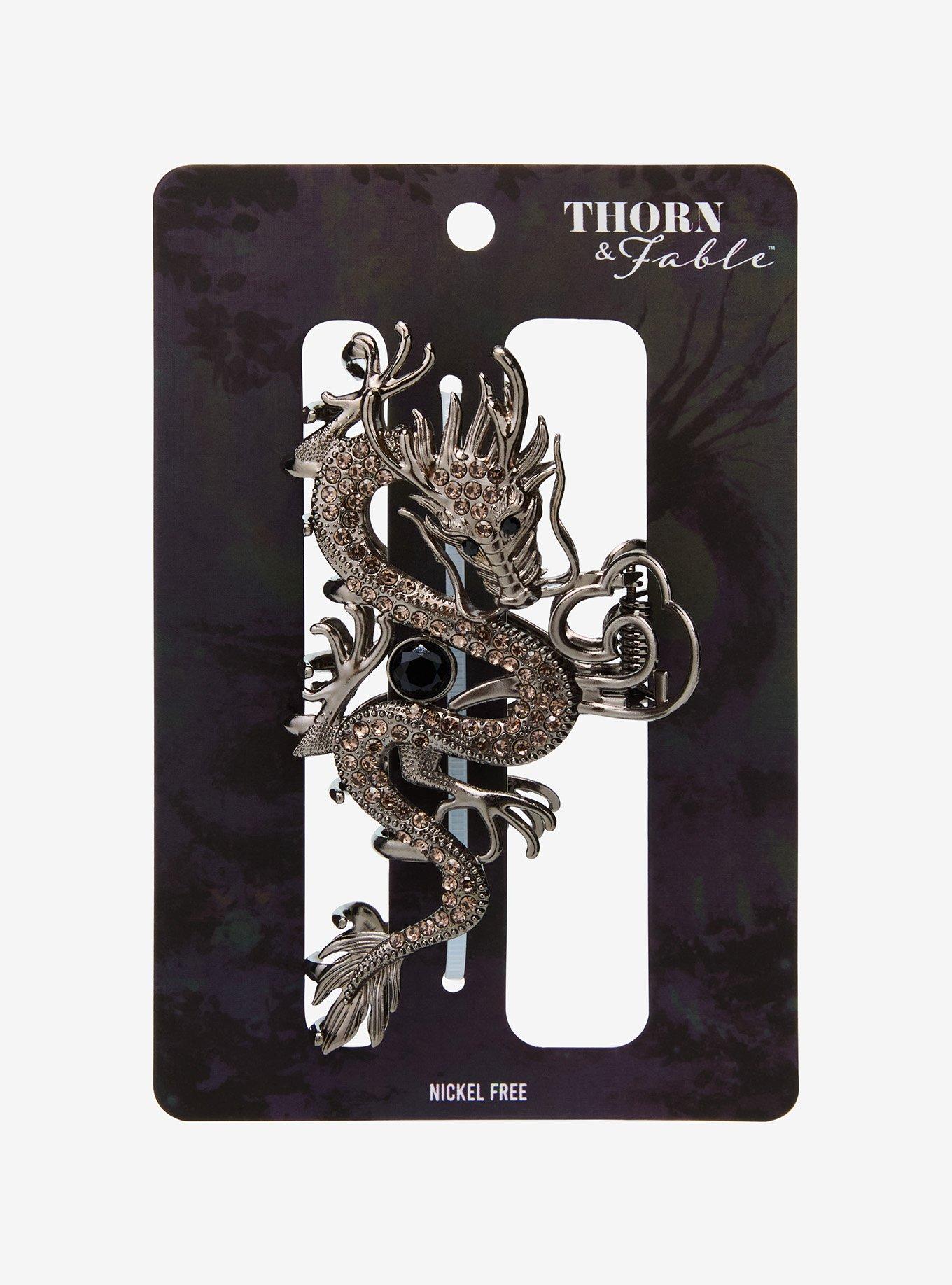 Thorn & Fable Jeweled Dragon Claw Hair Clip, , hi-res