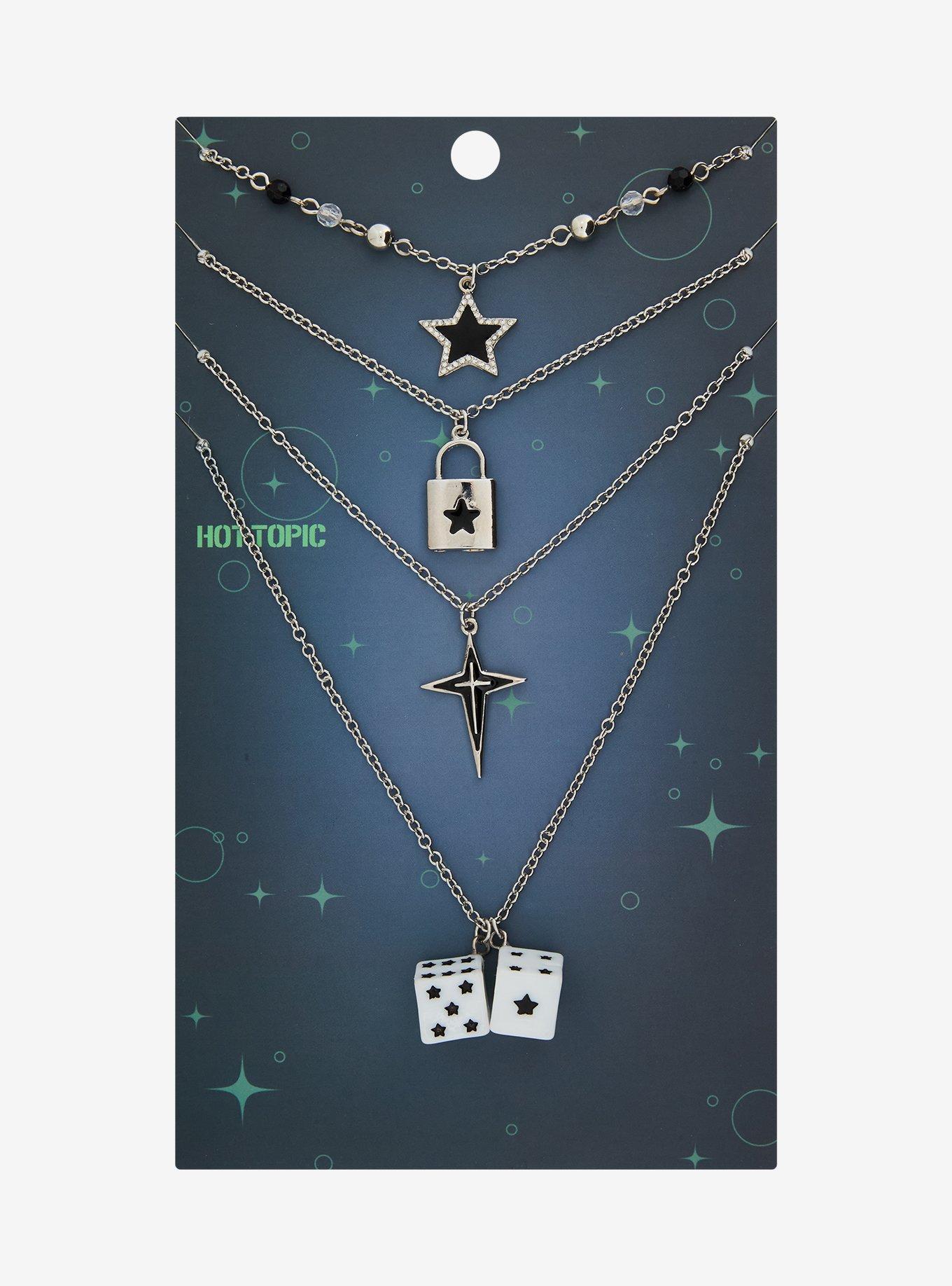Star Dice & Lock Necklace Set, , hi-res