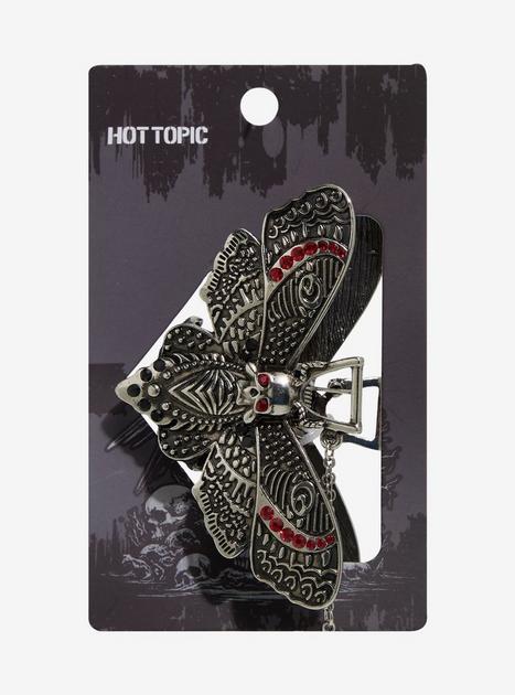 Red Gem Death Moth Chains Claw Hair Clip | Hot Topic