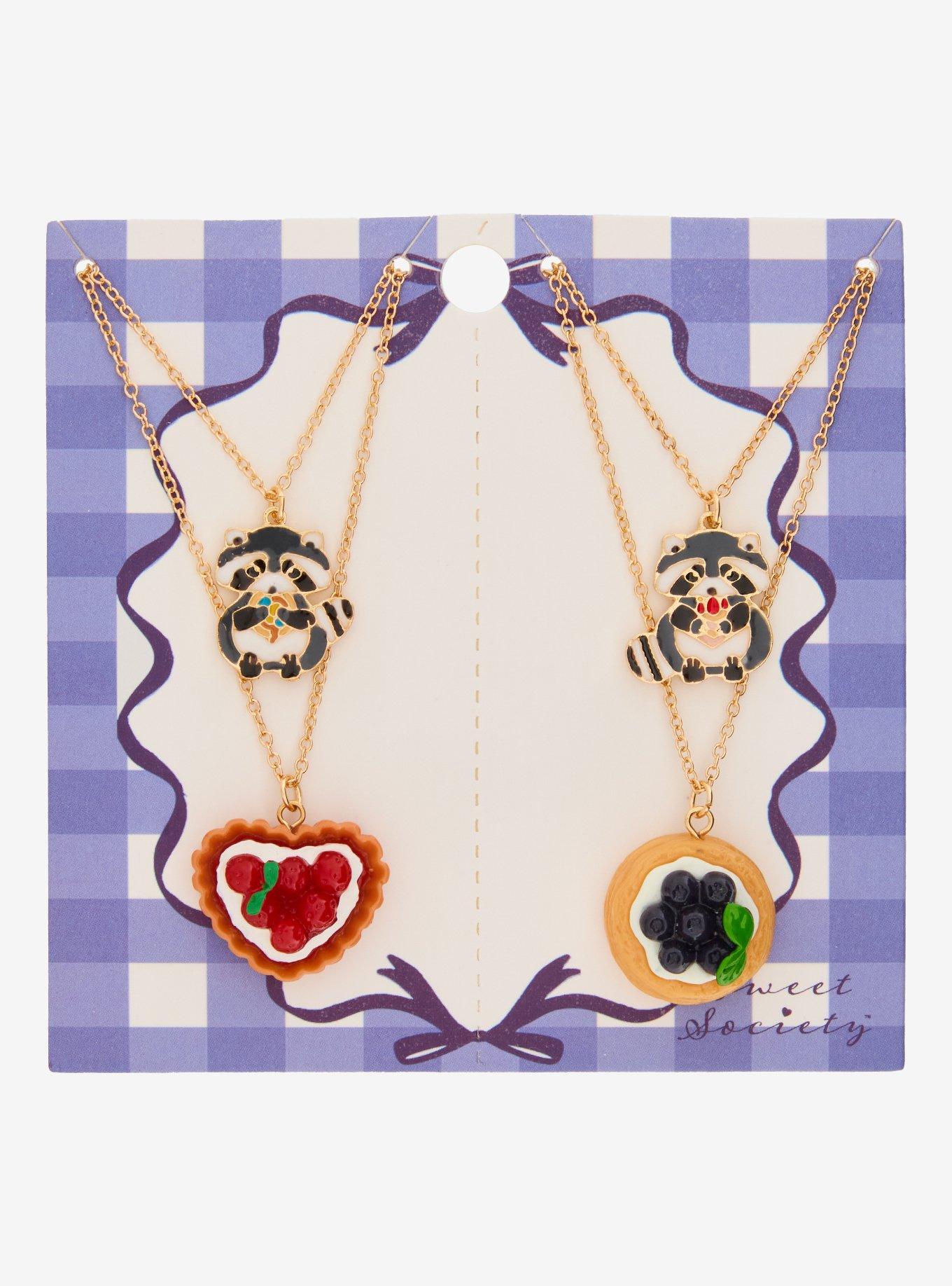 Sweet Society Raccoon Pastries Best Friend Necklace Set, , hi-res