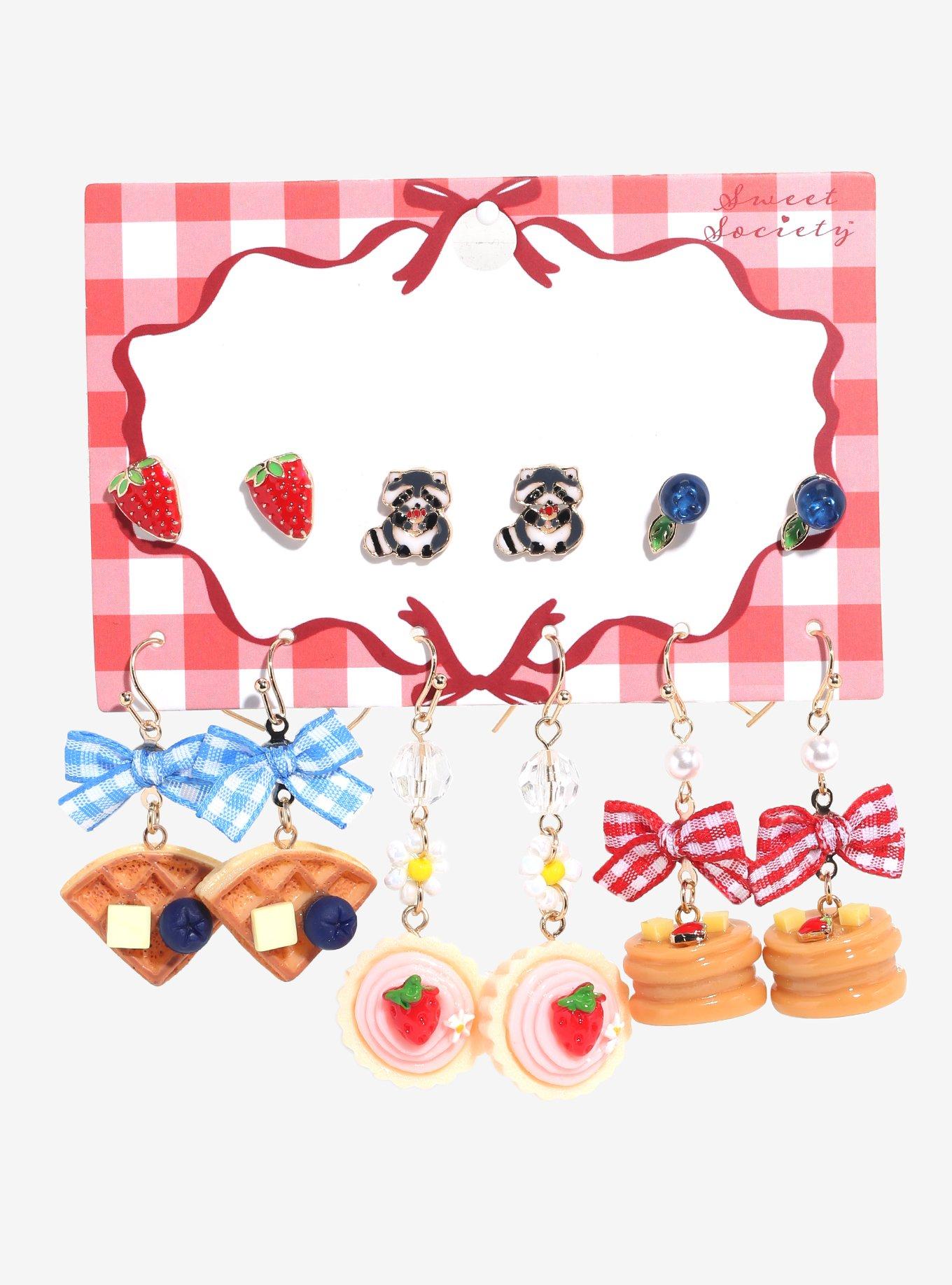 Sweet Society Pancake Waffle Sweets Earring Set, , hi-res