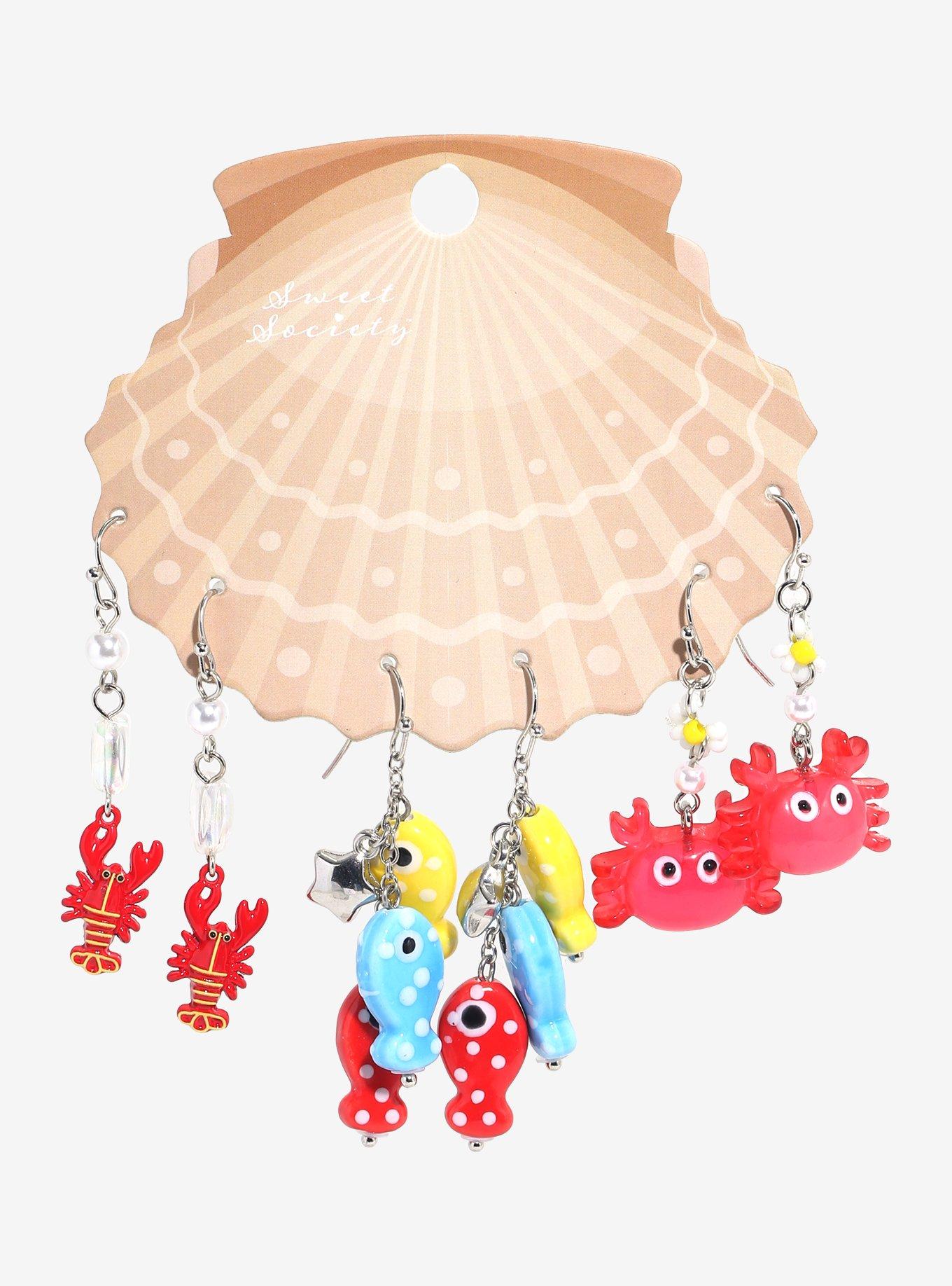 Sweet Society Seafood Charm Earring Set, , hi-res