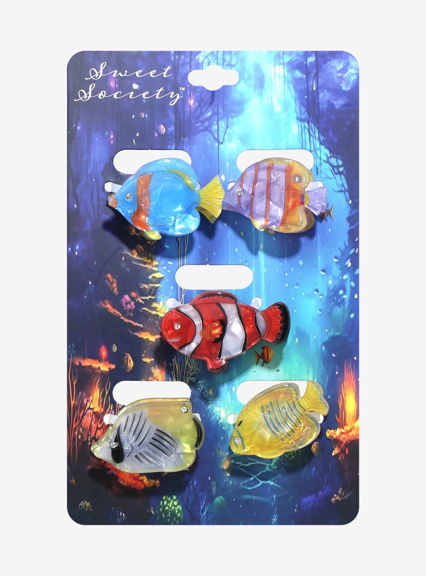 Sweet Society Marbled Fish Mini Hair Clip Set, , hi-res