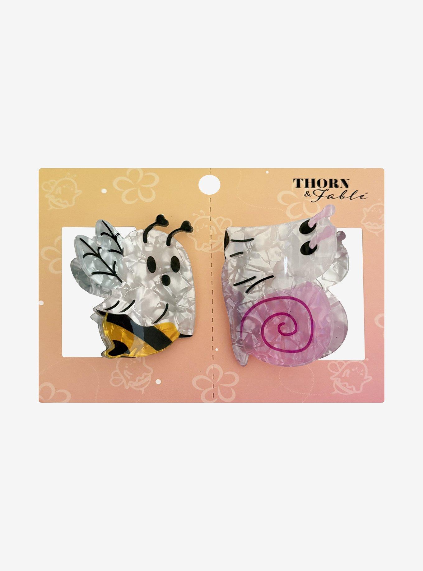 Thorn & Fable Ghost Bee & Ghost Snail Claw Hair Clip Set, , hi-res
