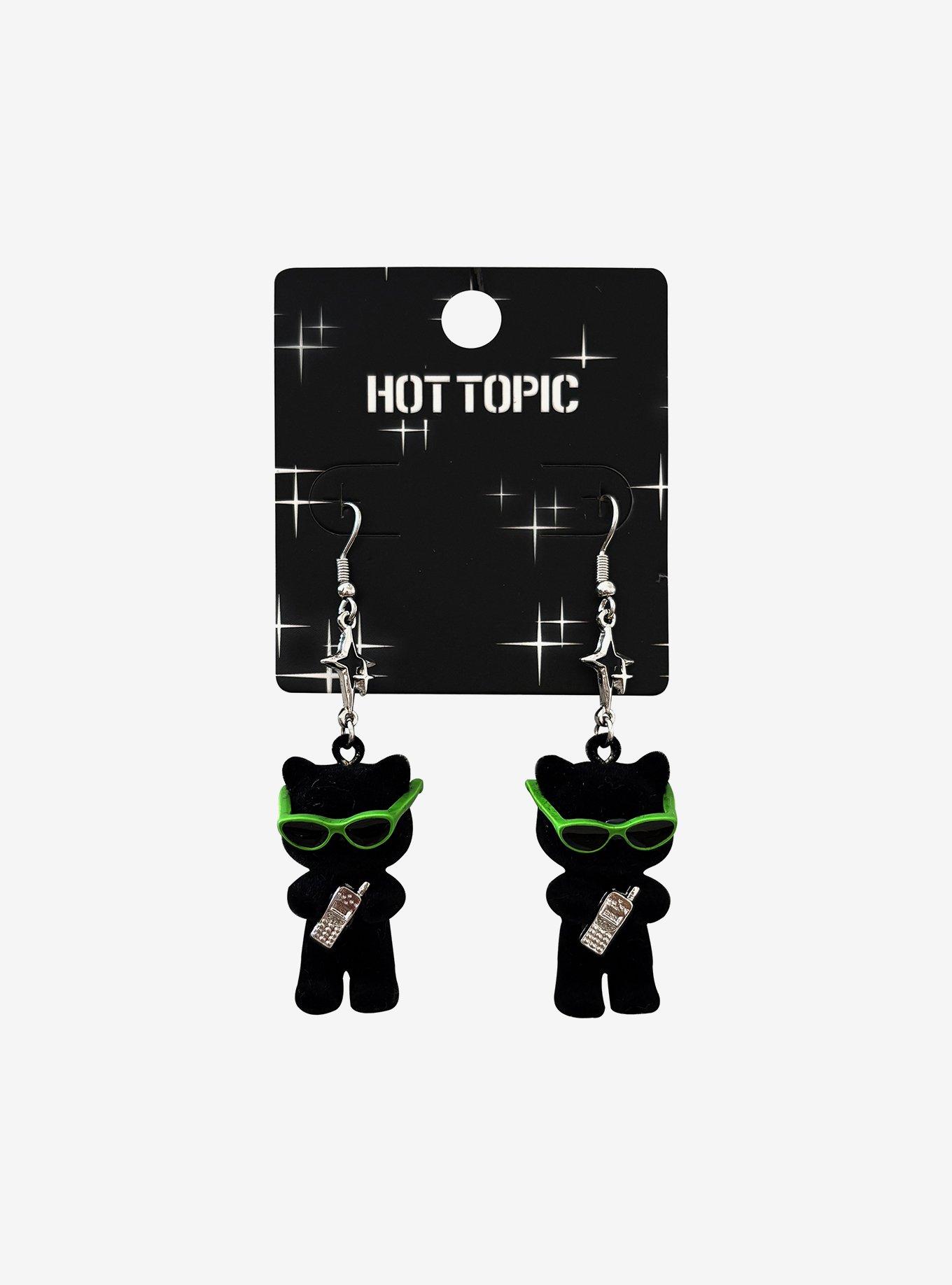 Kitty Cellphone Figural Earrings, , hi-res