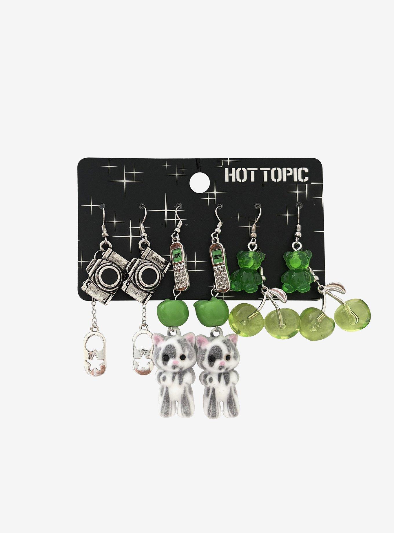 Y2K Kitty Novelty Earring Set, , hi-res