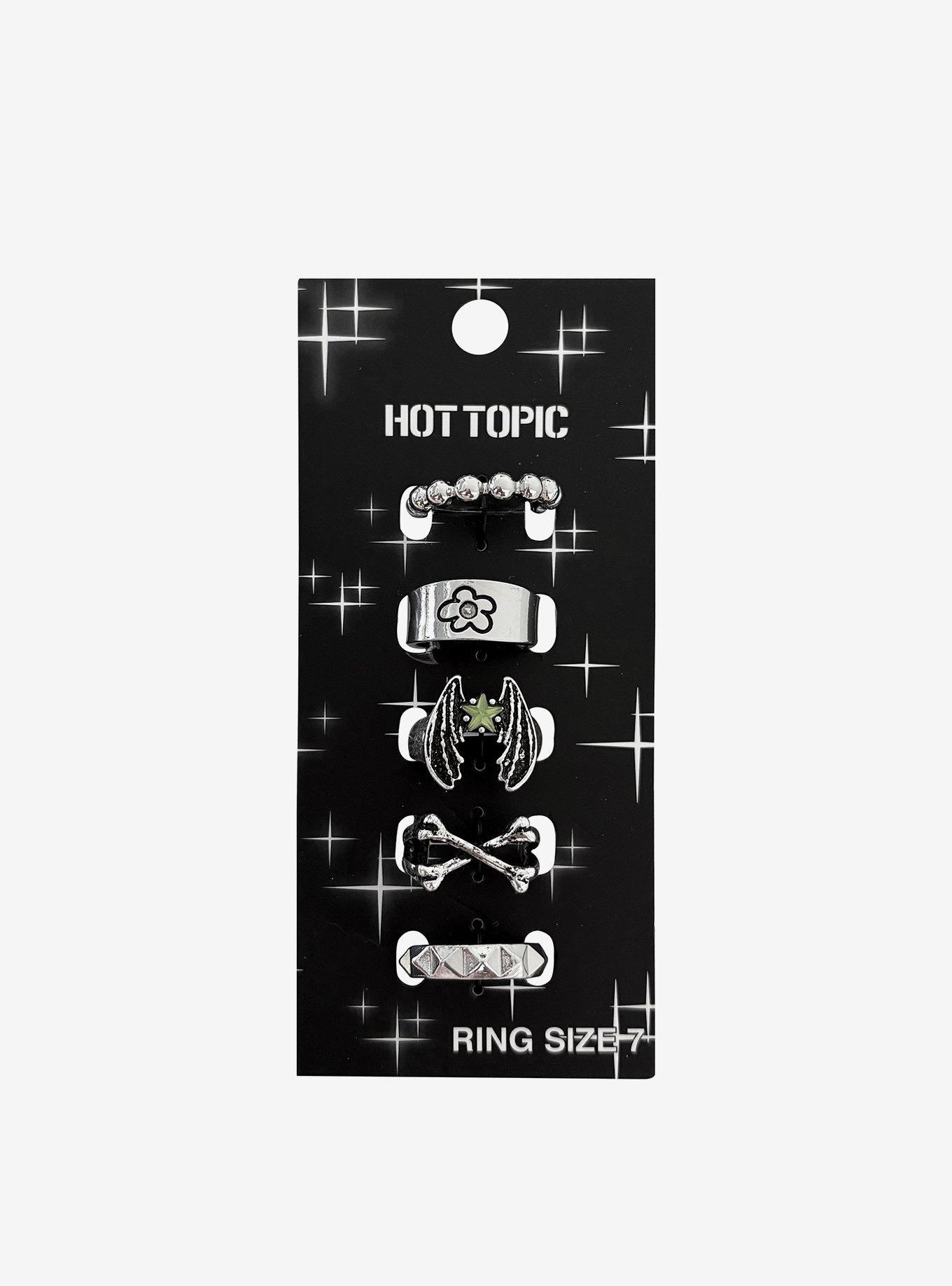 Winged Star Ball Chain Ring Set, , hi-res