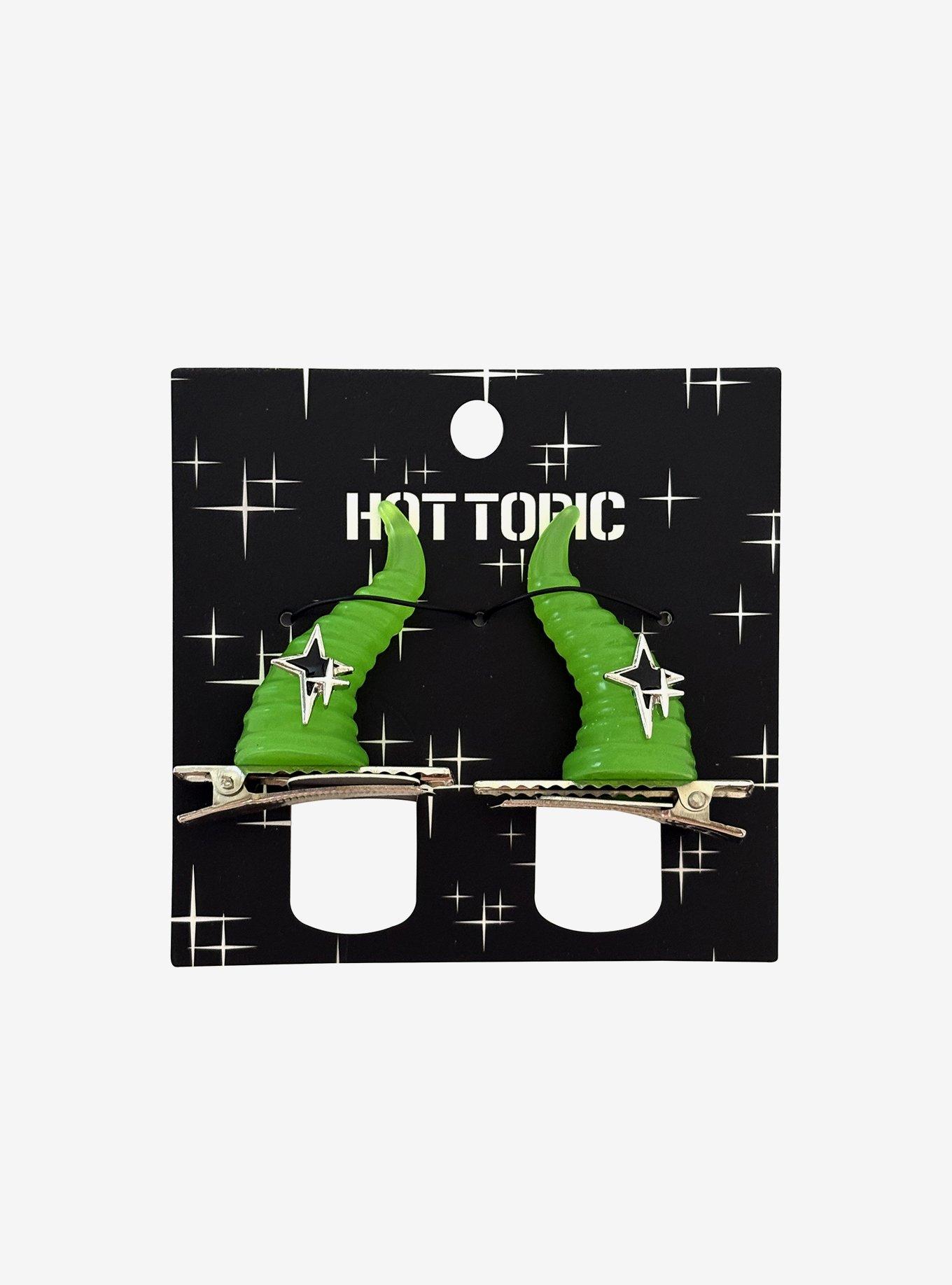 Green Star Horn Hair Clips, , hi-res