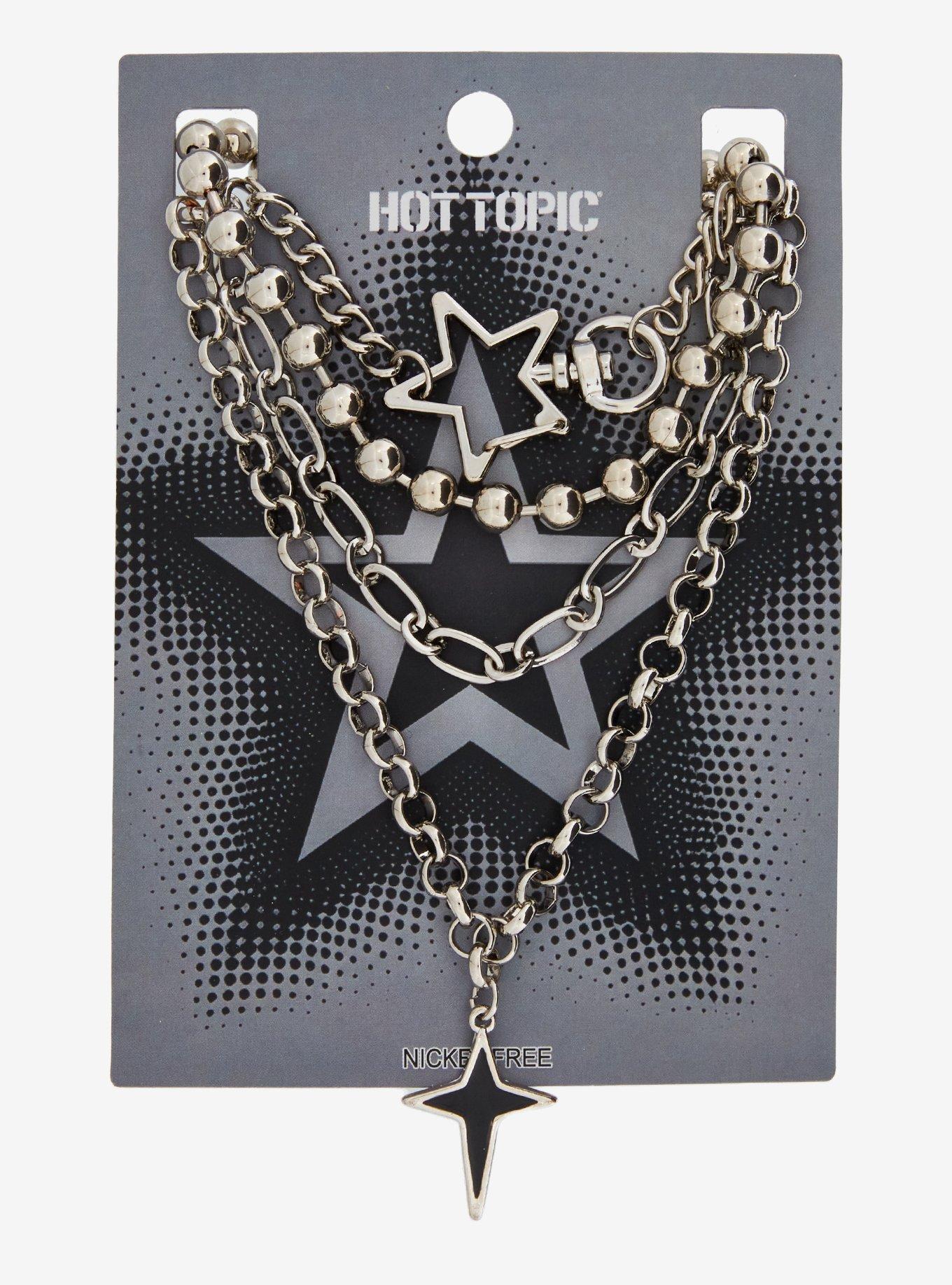 Silver Star Chain Necklace Set | Hot Topic