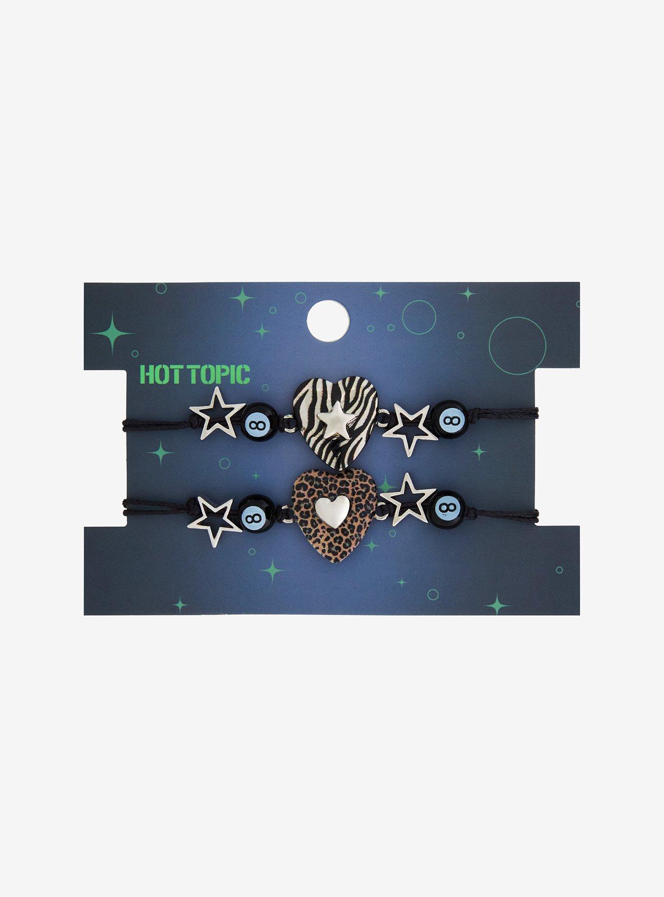 Leopard & Zebra Heart Best Friend Cord Bracelet Set, , hi-res