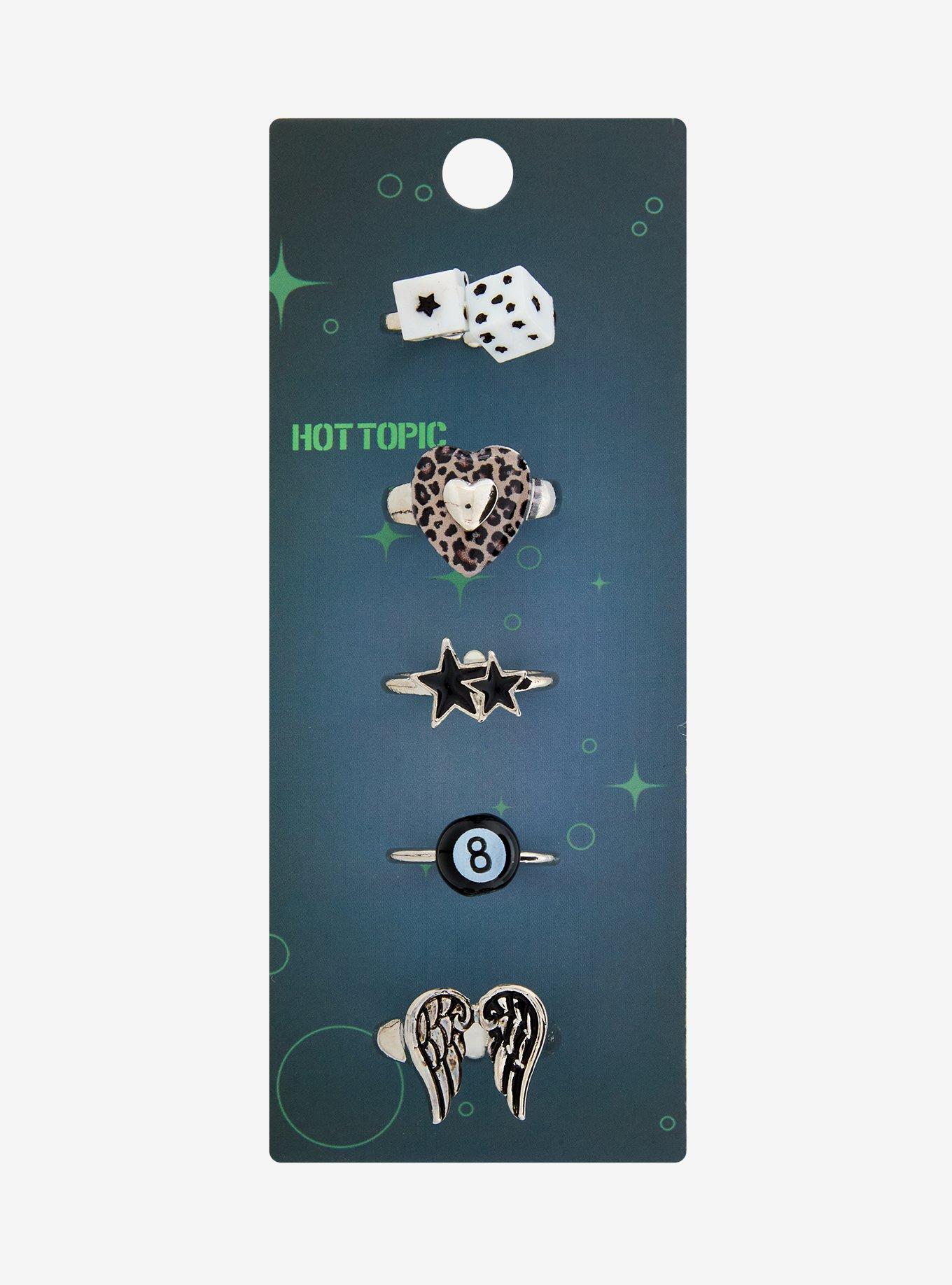 Leopard Heart Dice 8-Ball Ring Set, , hi-res