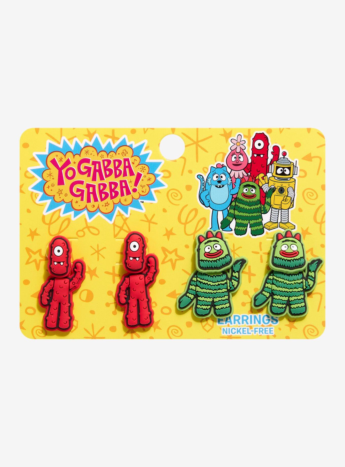 Yo Gabba Gabba! Brobee & Muno Front/Back Earring Set, , hi-res