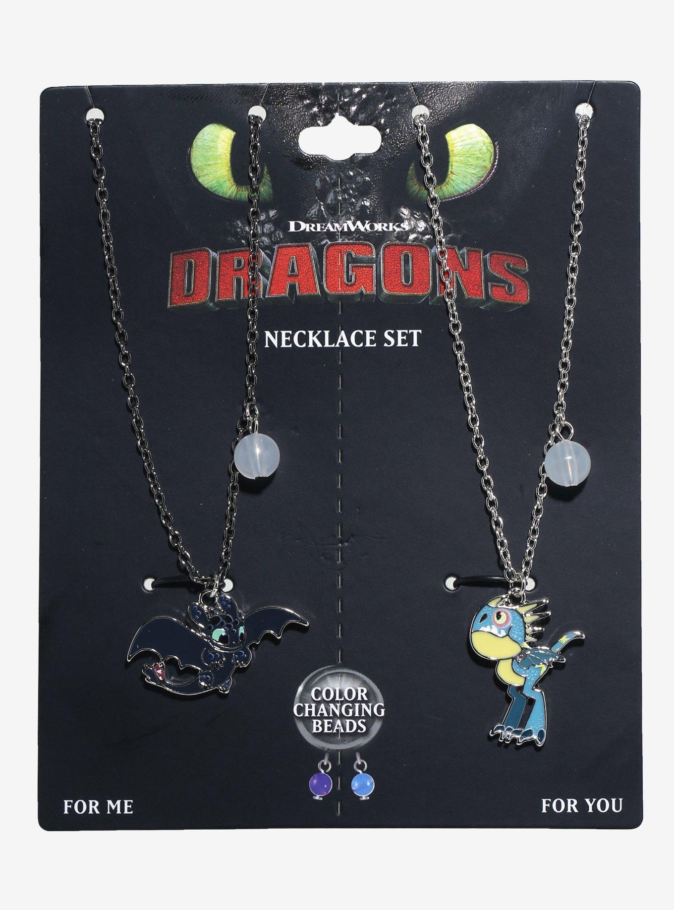 Chibi Toothless and Stormfly Best Friend Necklace Set