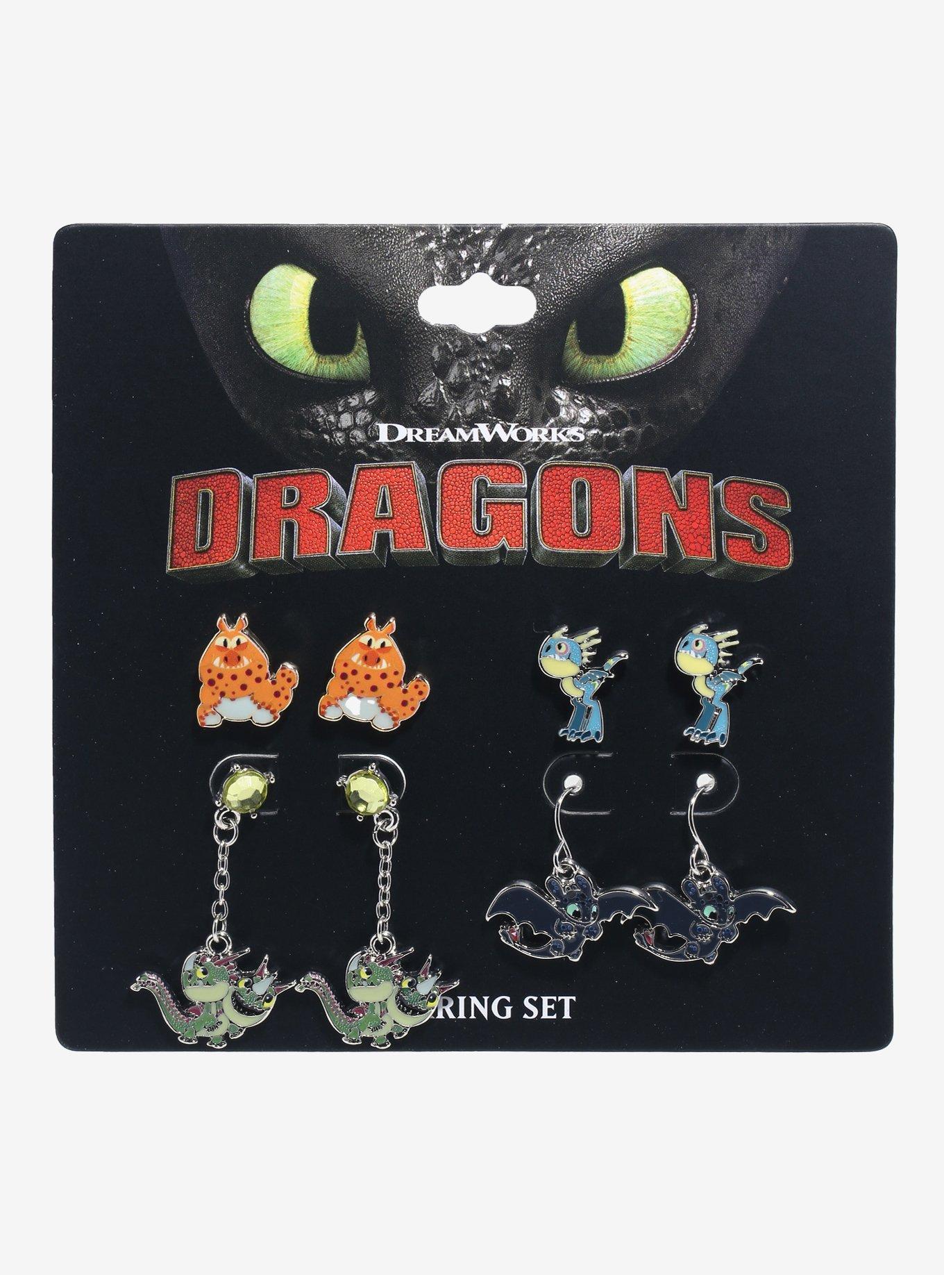 How To Train Your Dragon Chibi Dragons Earring Set, , hi-res