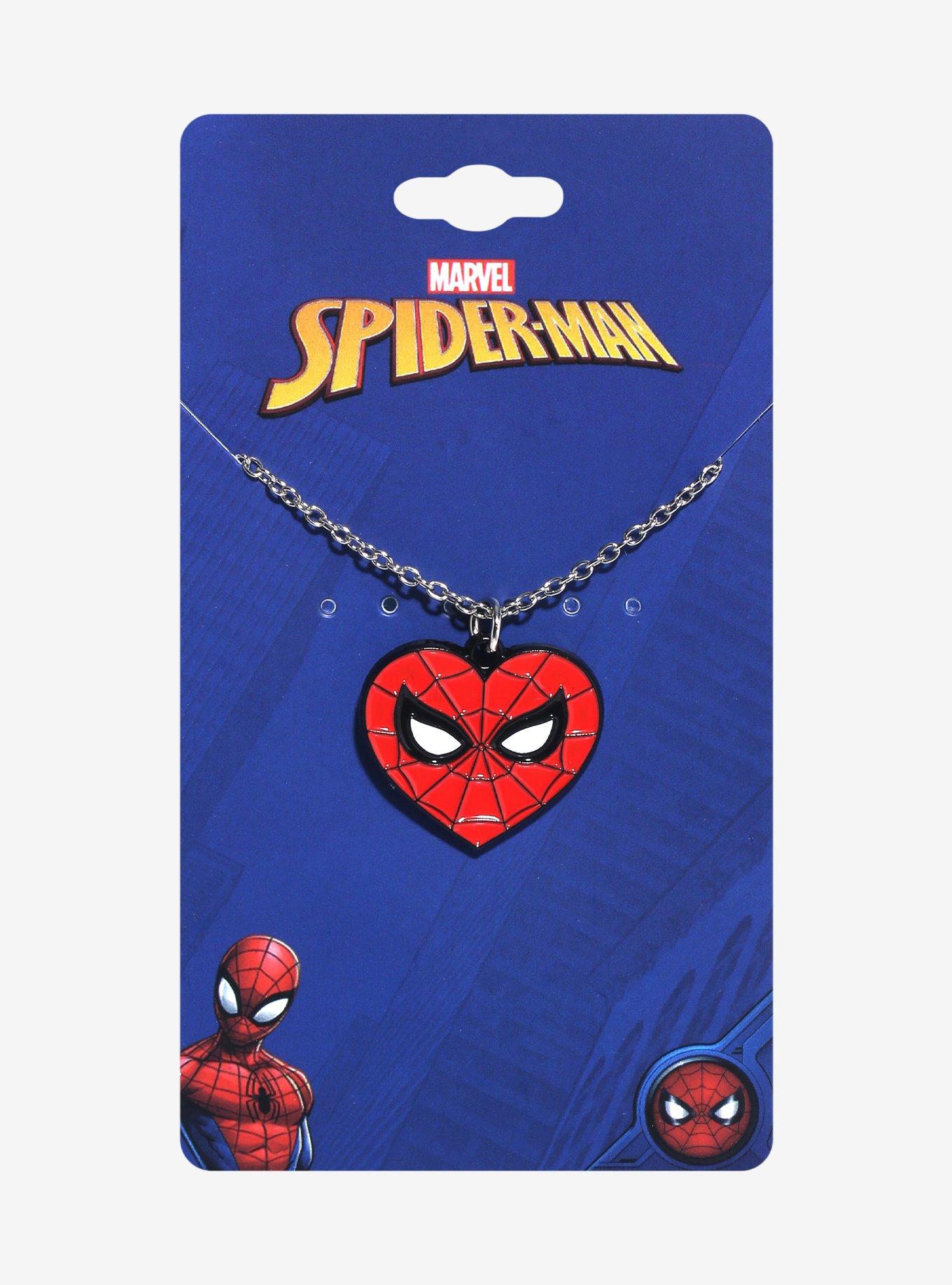 Marvel Spider-Man Heart Pendant Necklace, , hi-res