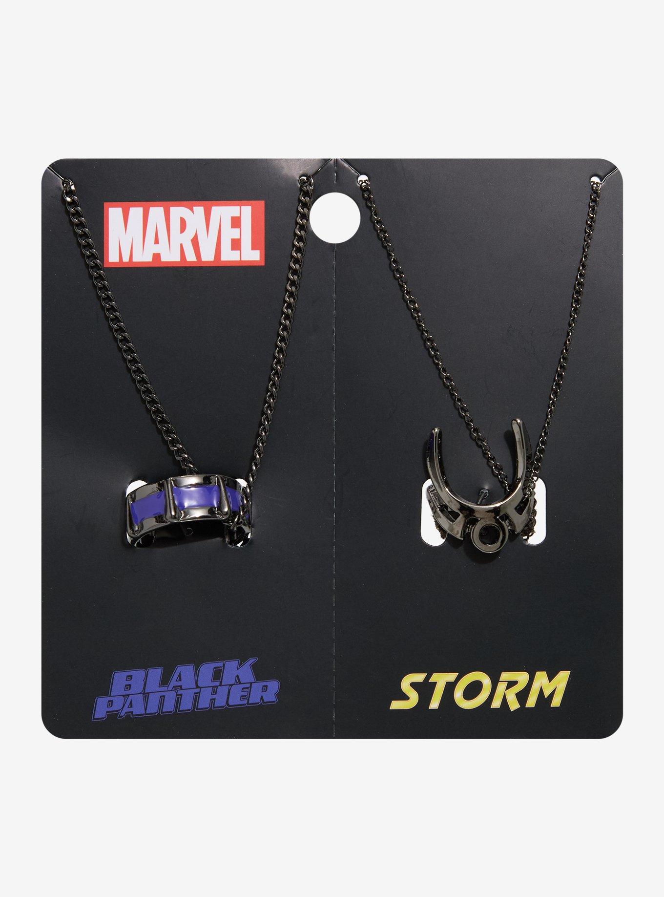 Marvel Black Panther & Storm Ring Best Friend Necklace Set, , hi-res