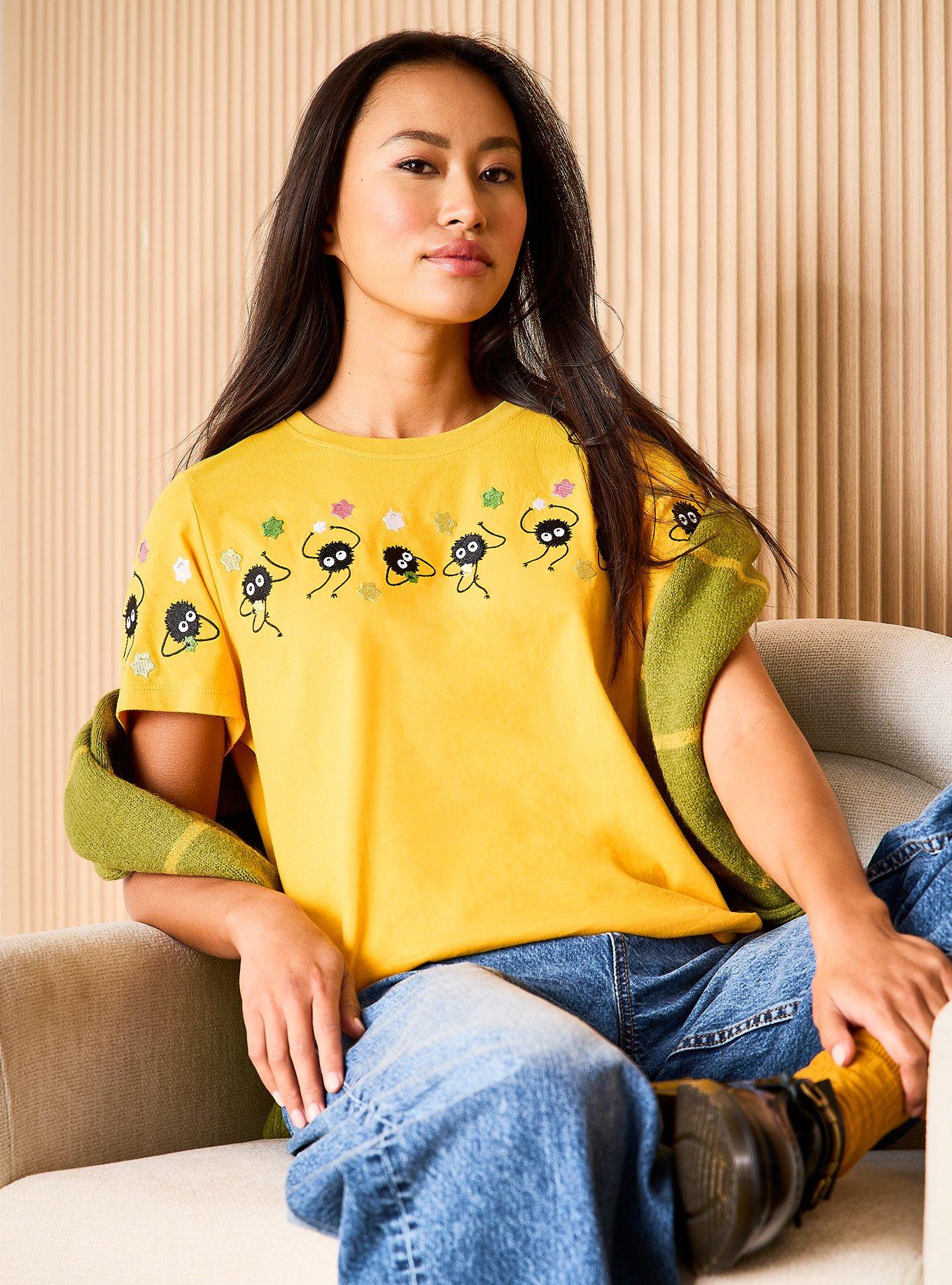 Our Universe Studio Ghibli® Spirited Away Embroidered Soot Sprites Women's Cropped T-Shirt - BoxLunch Exclusive