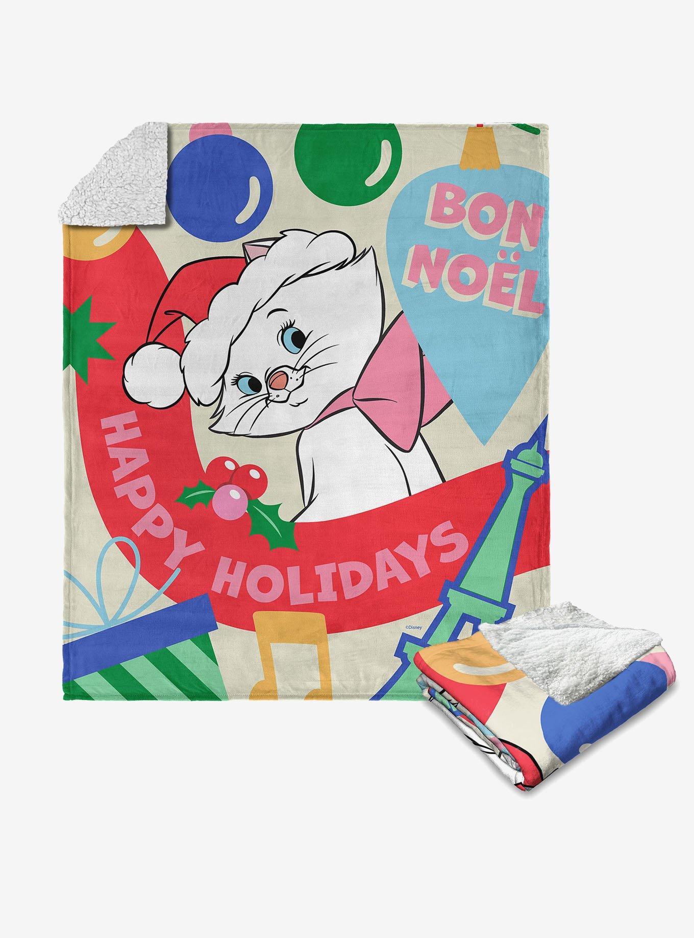 Disney Aristocats Bon Noel Silk Touch Sherpa Throw Blanket, , hi-res