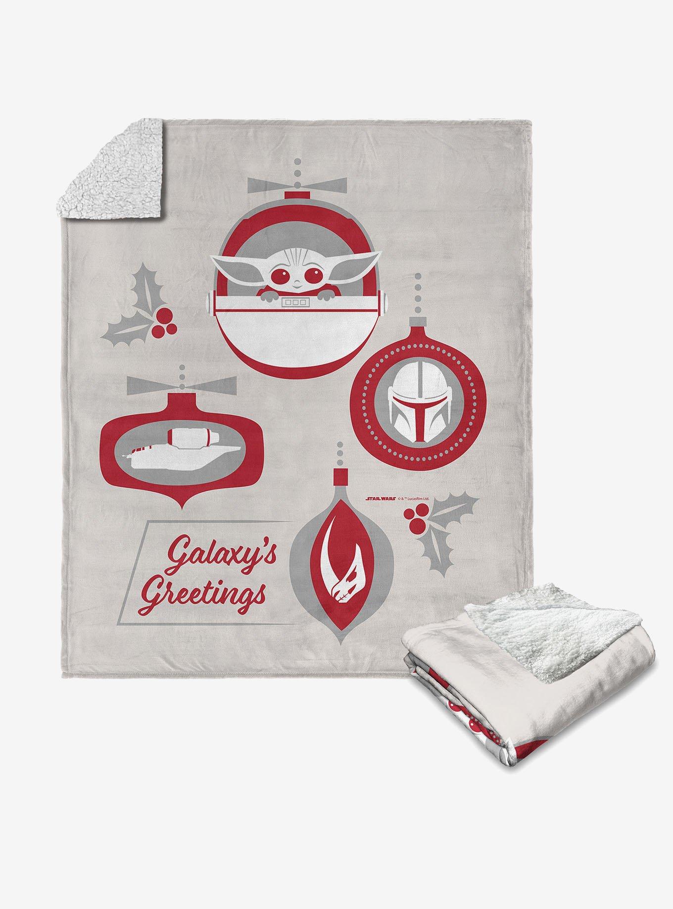 Star Wars The Mandalorian Grogu Greetings Silk Touch Sherpa Throw Blanket, , hi-res