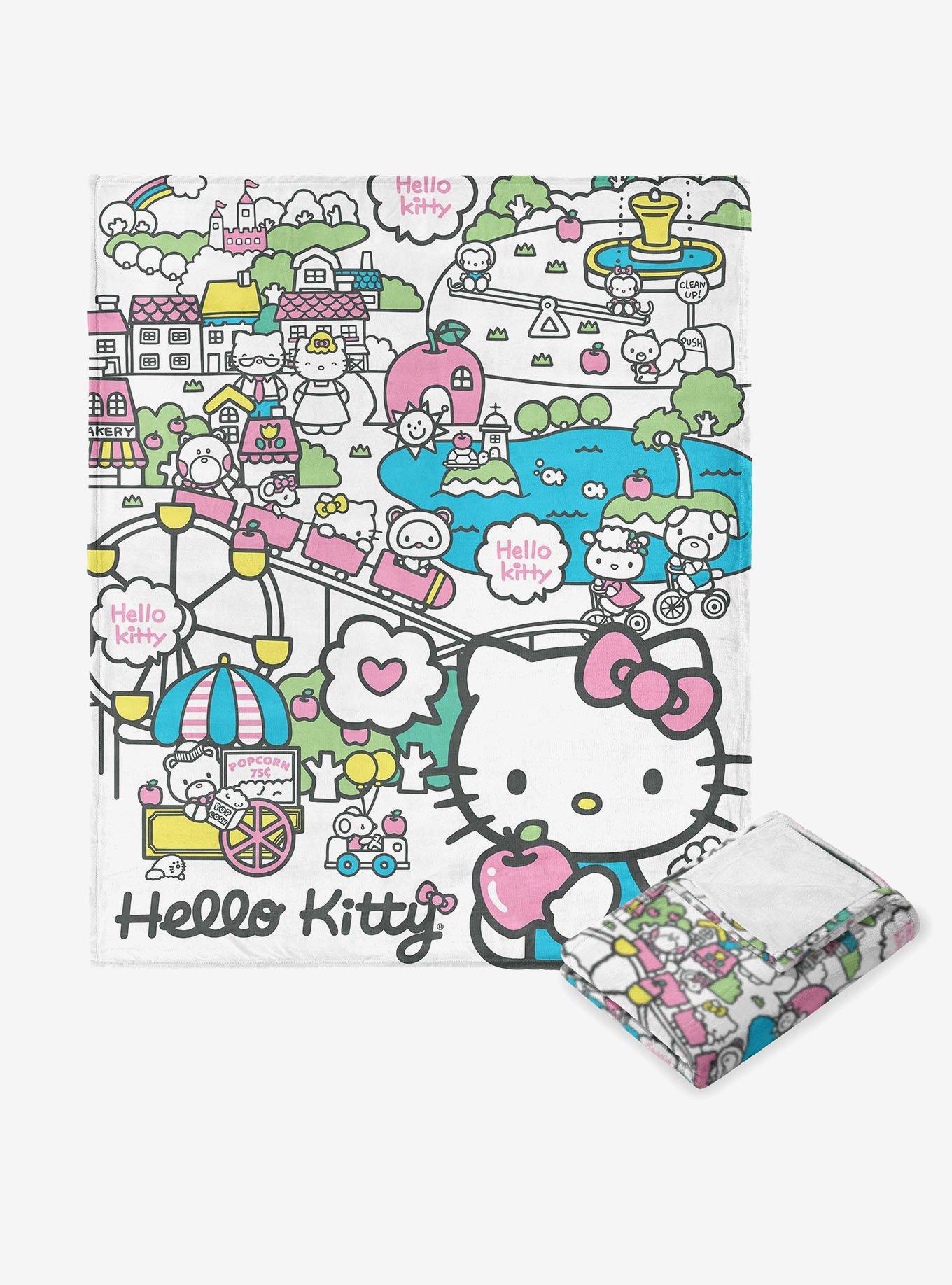 Sanrio Hello?Kitty?Busting Town Silk Touch Throw Blanket, , hi-res