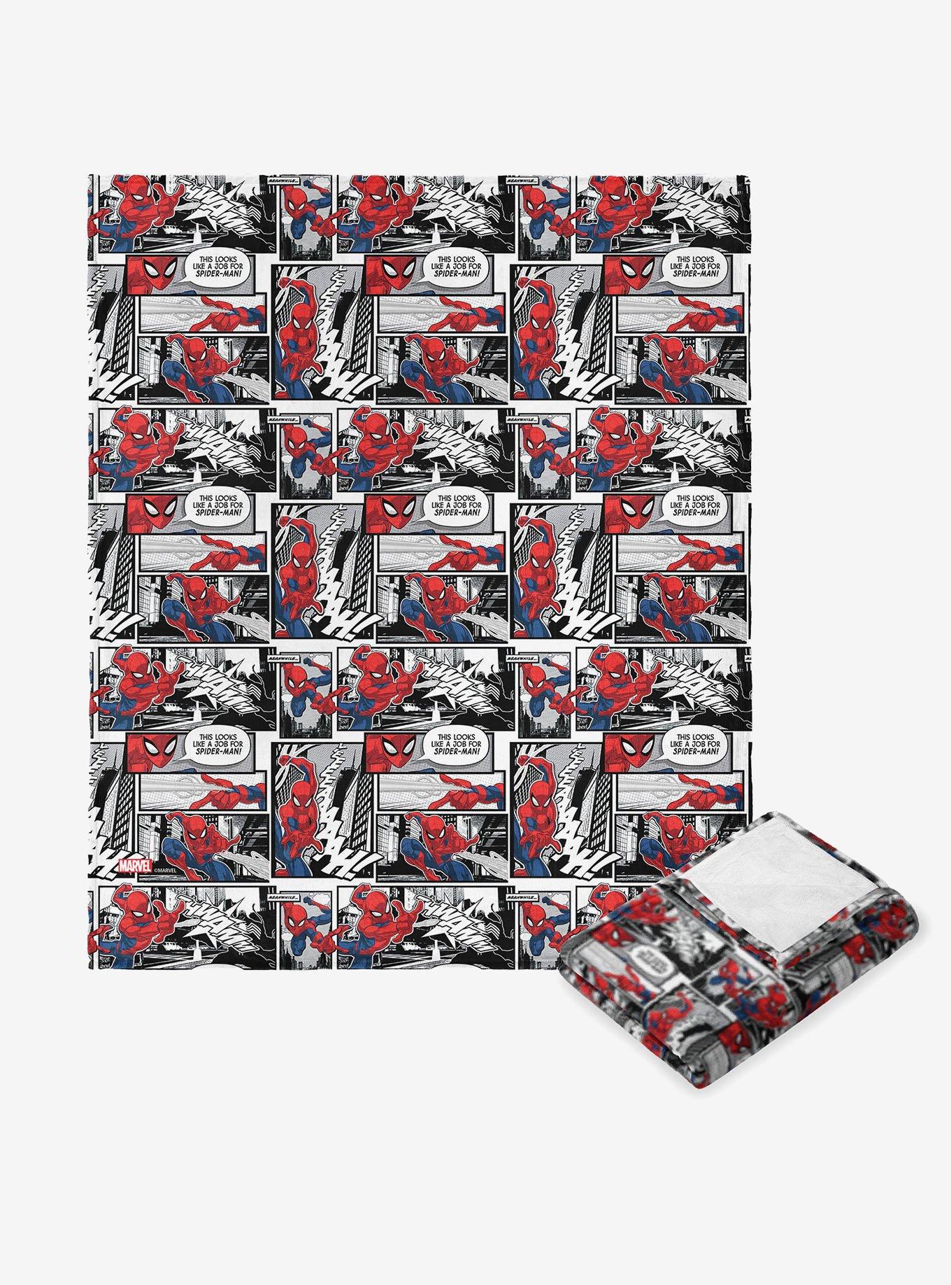 Marvel Spider-Man Comic Pattern 40" Silk Touch Throw Blanket, , hi-res