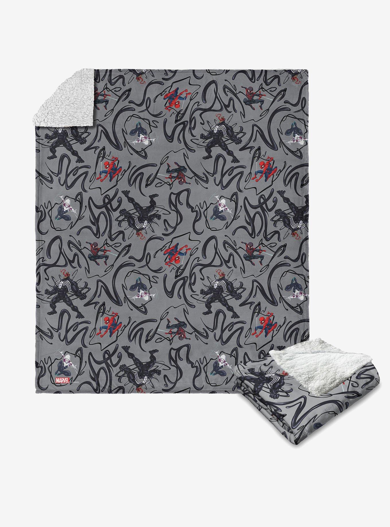 Marvel Spider-Man Spidey Venom Pattern Silk Touch Sherpa Throw Blanket, , hi-res