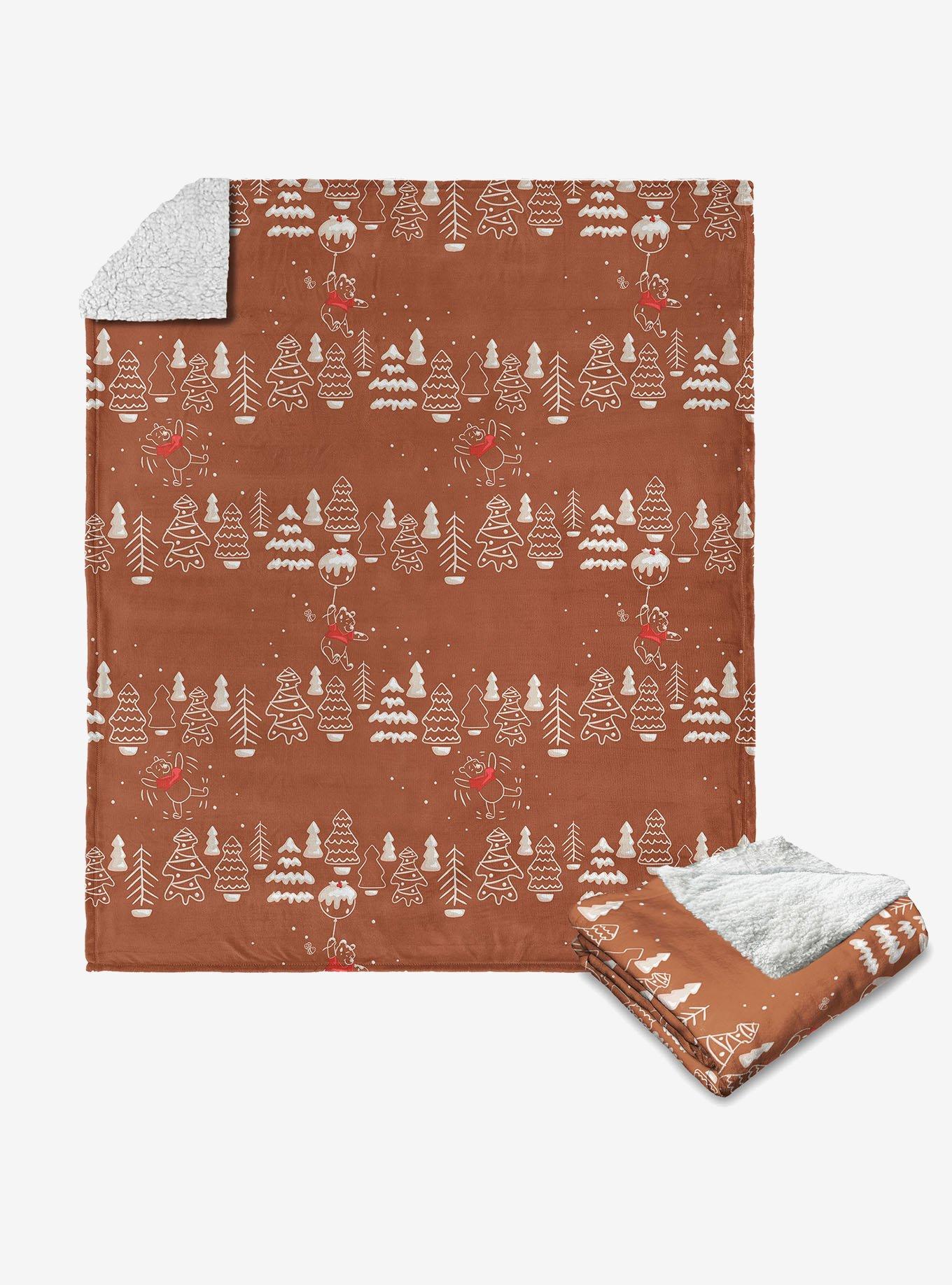 Disney Winnie the Pooh Gingerbread Pooh Silk Touch Sherpa Throw Blanket, , hi-res