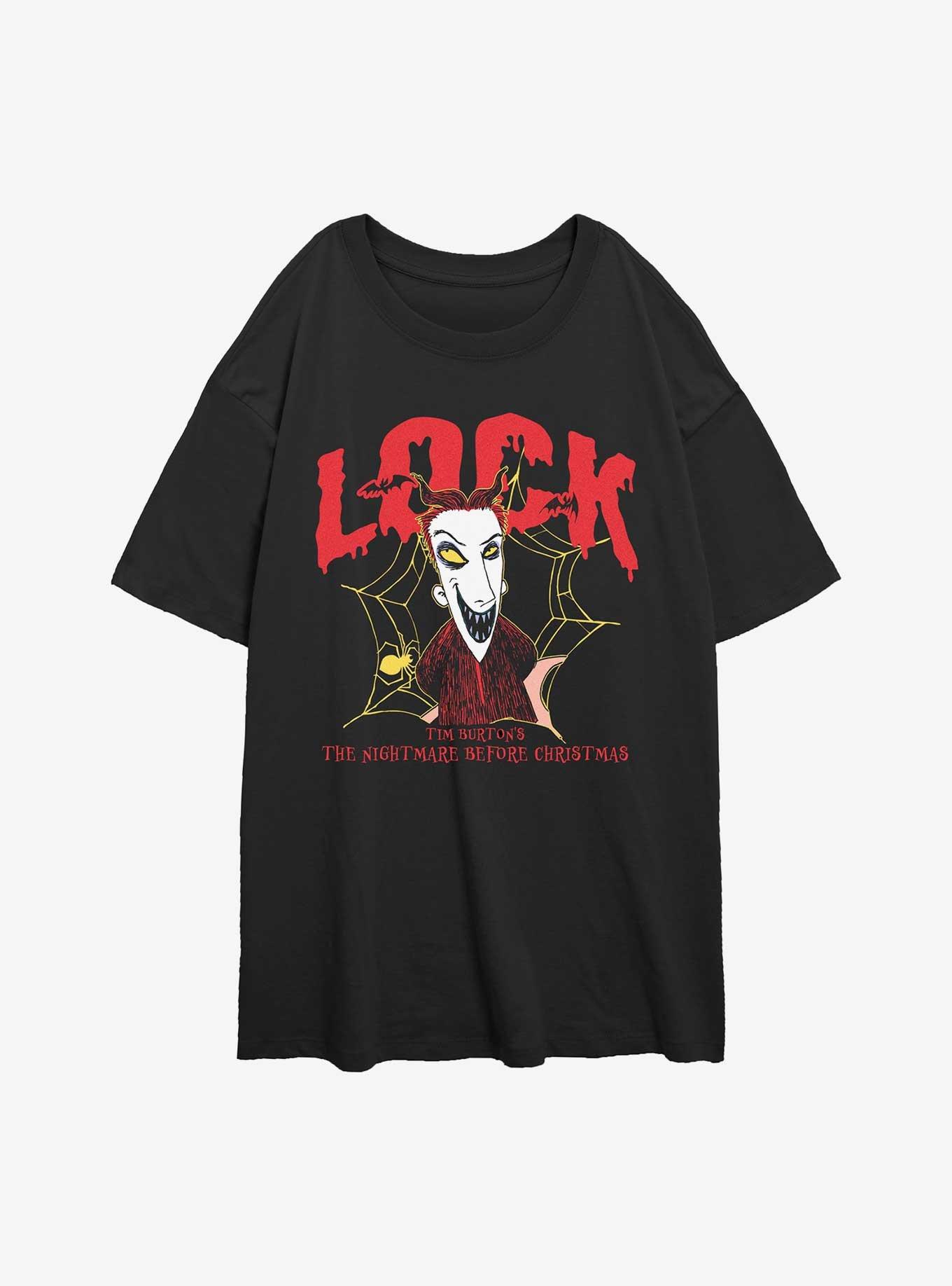 The Nightmare Before Christmas Collegiate Lock Girls Oversized T-Shirt, , hi-res