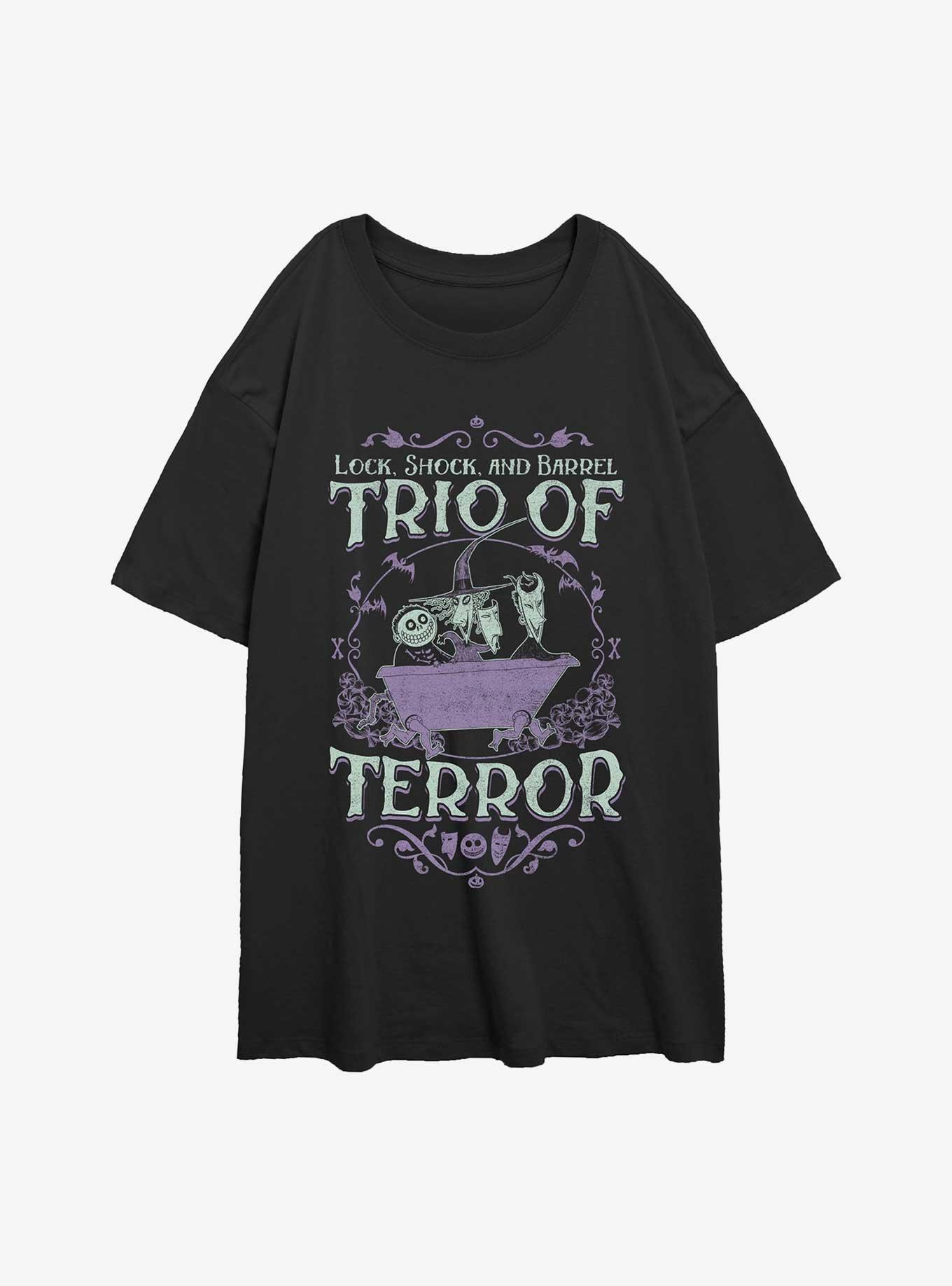 The Nightmare Before Christmas Kidnapping Services Girls Oversized T-Shirt, BLACK, hi-res