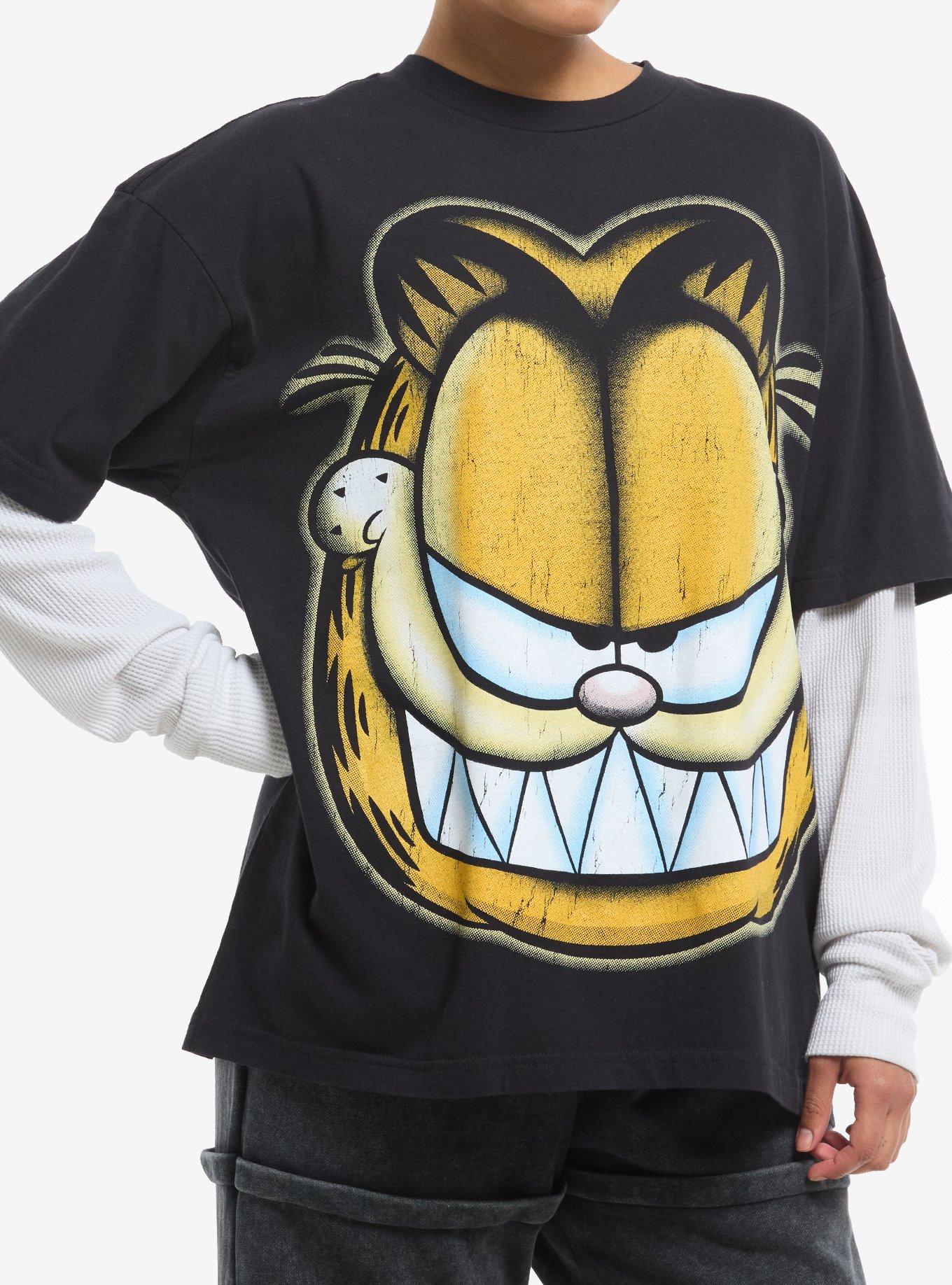 Garfield Face Girls Oversized Long-Sleeve Twofer | Hot Topic