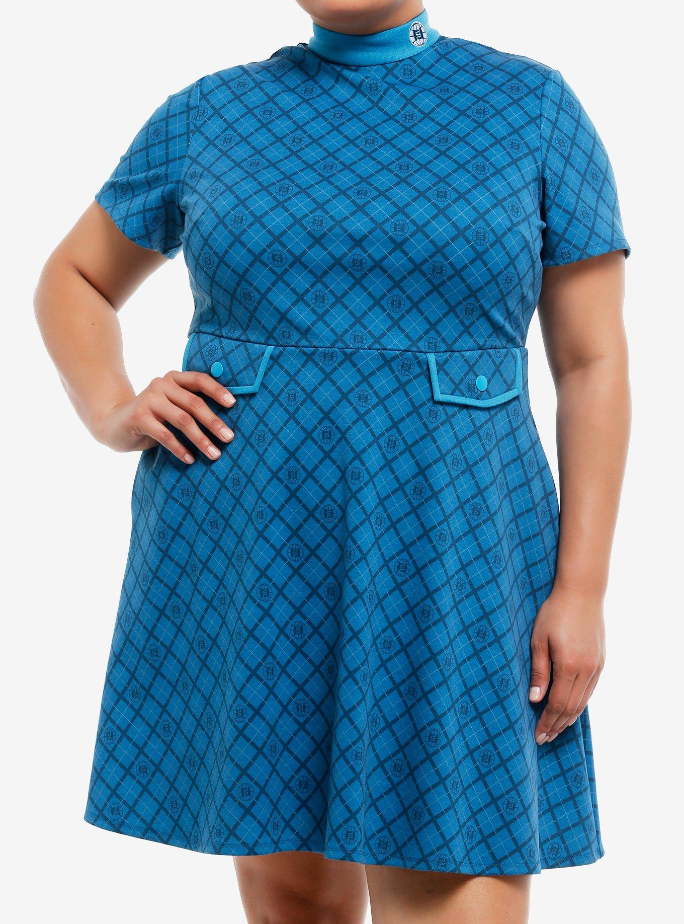 Her Universe Marvel The Fantastic Four: First Steps Logo Retro Mock Neck Dress Plus Size Her Universe Exclusive, , hi-res
