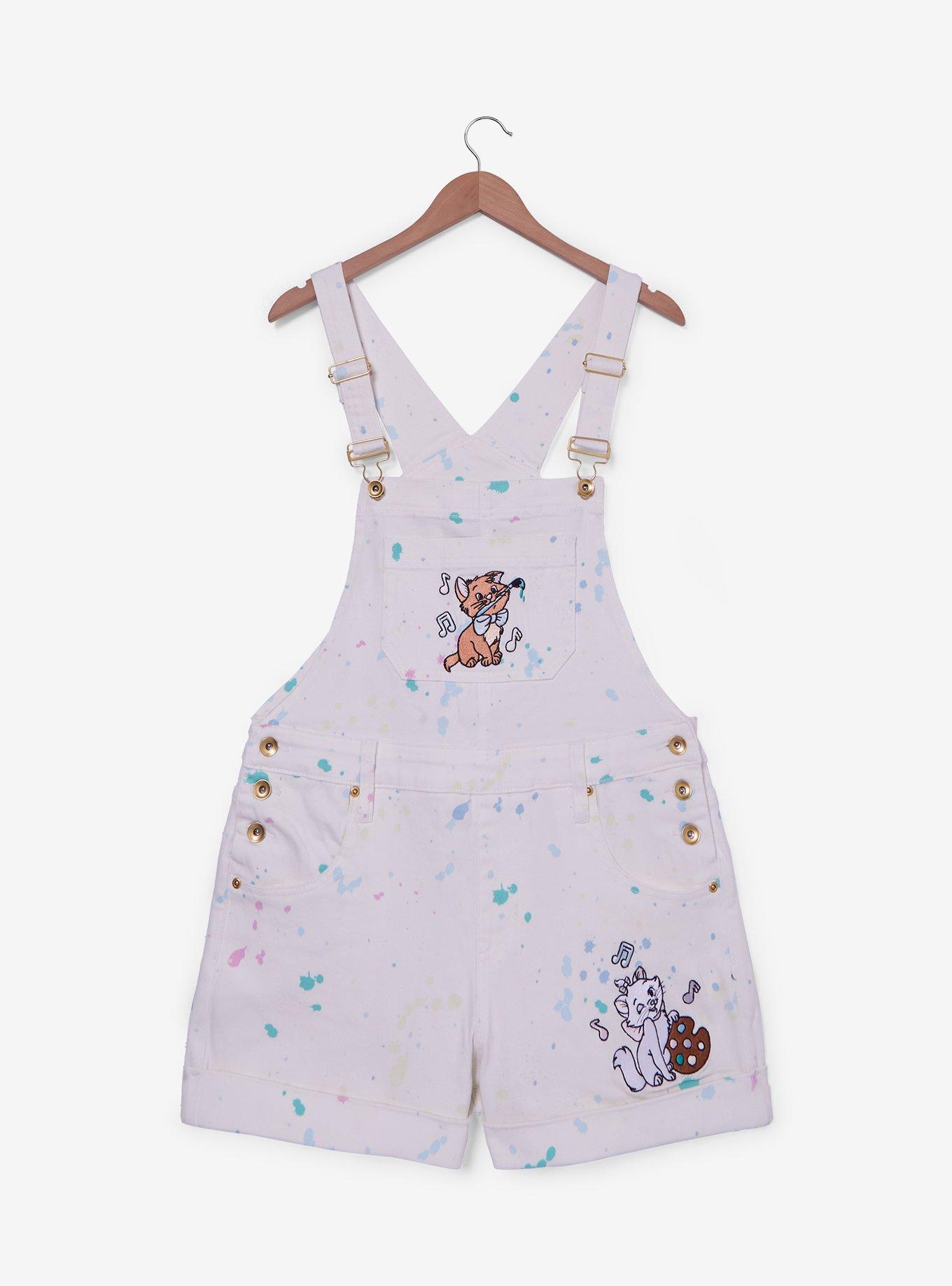 Disney The Aristocats Kittens Paint Splatter Shortalls Plus Size, , hi-res