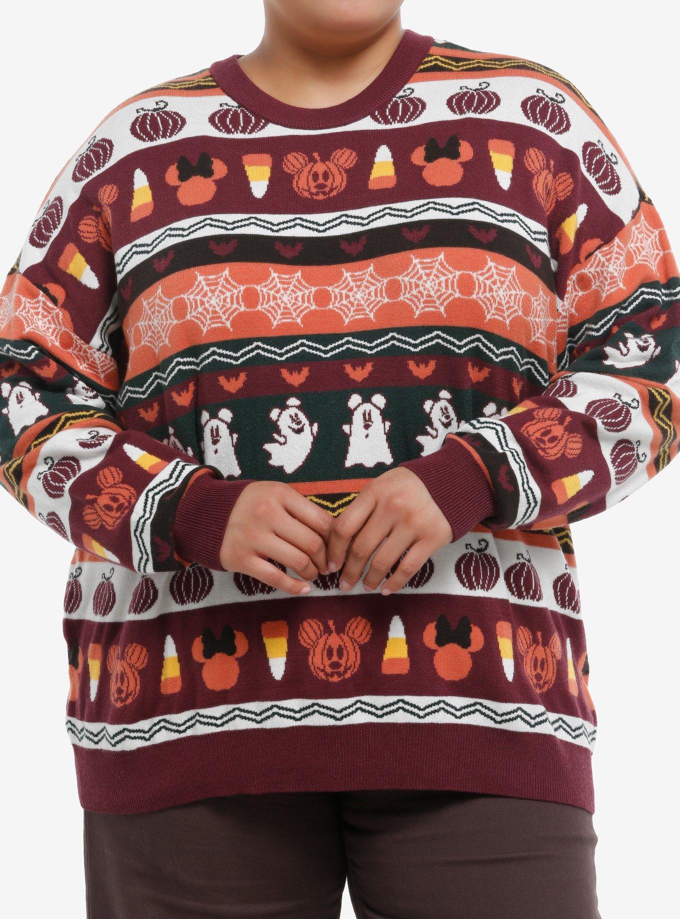 Her Universe Disney Halloween Fair Isle Knit Oversized Sweater Plus Size, , hi-res