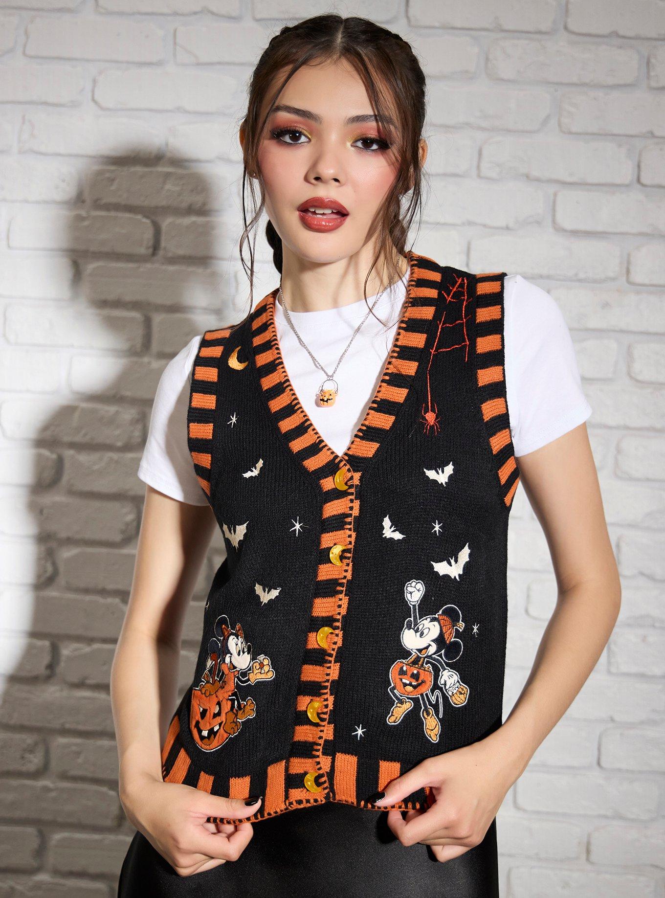 Her Universe Disney Mickey Mouse & Minnie Mouse Pumpkin Sweater Vest, , hi-res