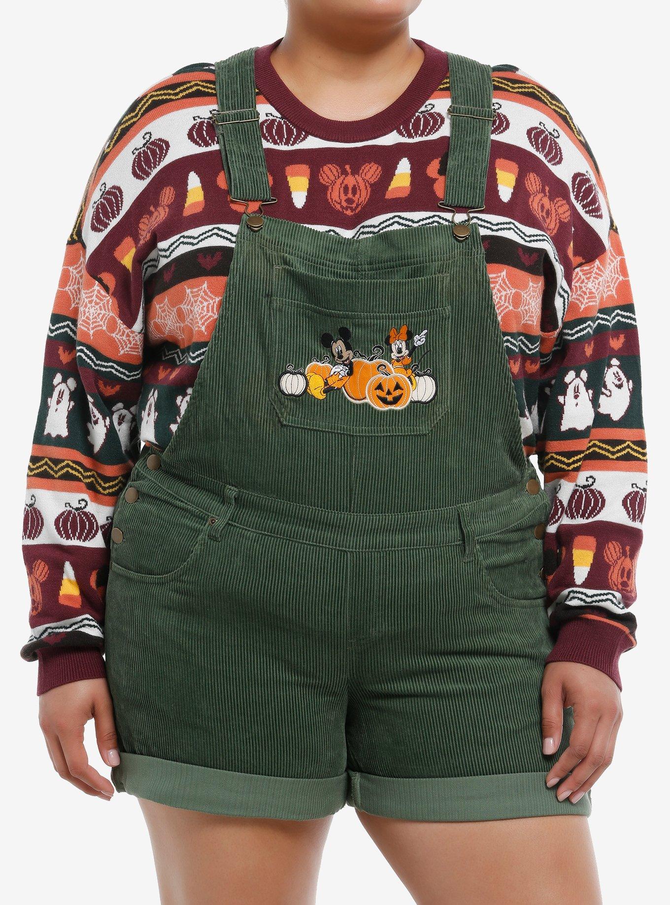 Her Universe Disney Mickey Mouse & Minnie Mouse Corduroy Shortalls Plus Size, , hi-res